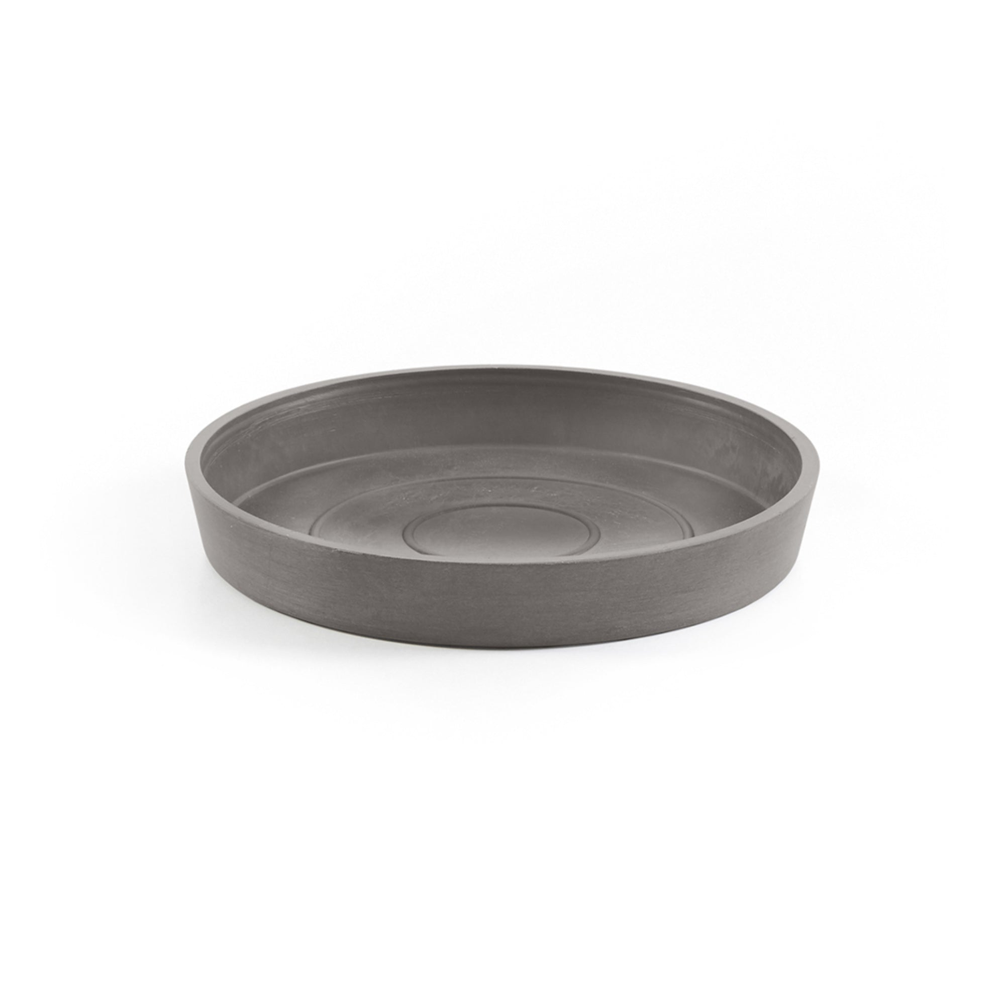 Ecopots Round Recycled Plastic Modern In/Outdoor Planter Flower Pot Saucer, Small