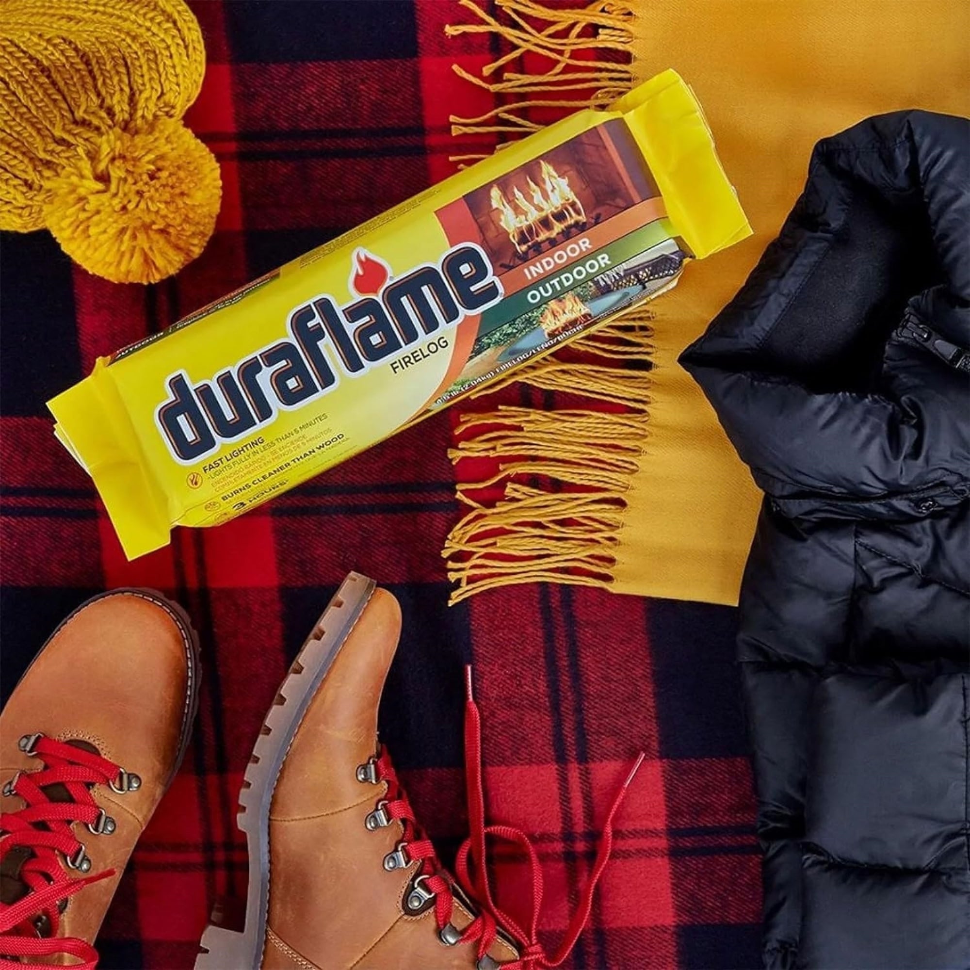 Duraflame 4.5lb Indoor & Outdoor Firelog, Fast Light, Clean Burn, Long Burn (Pack of 6)