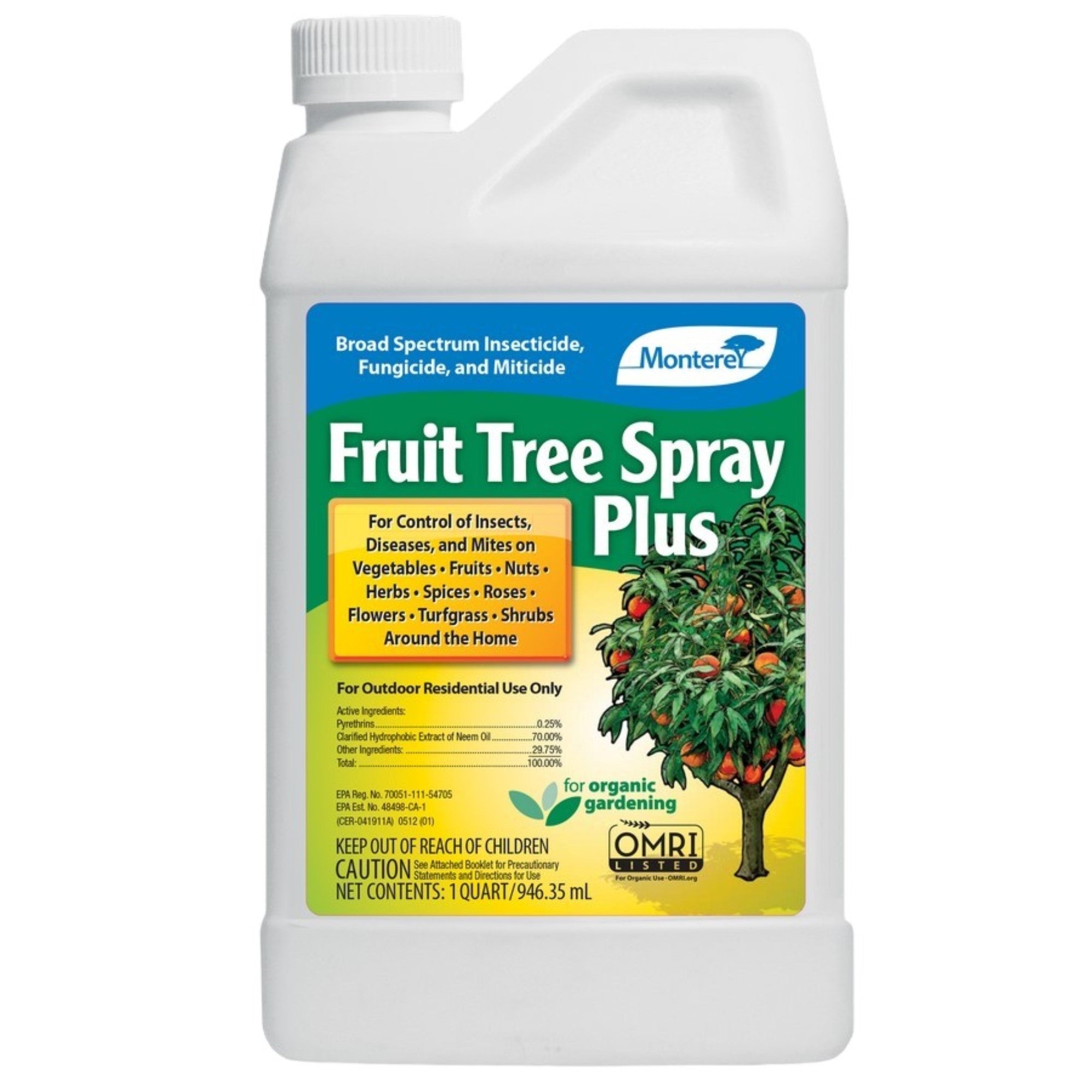 Monterey Fruit Tree Spray Plus, Broad-Spectrum Insecticide, Fungicide and Miticide