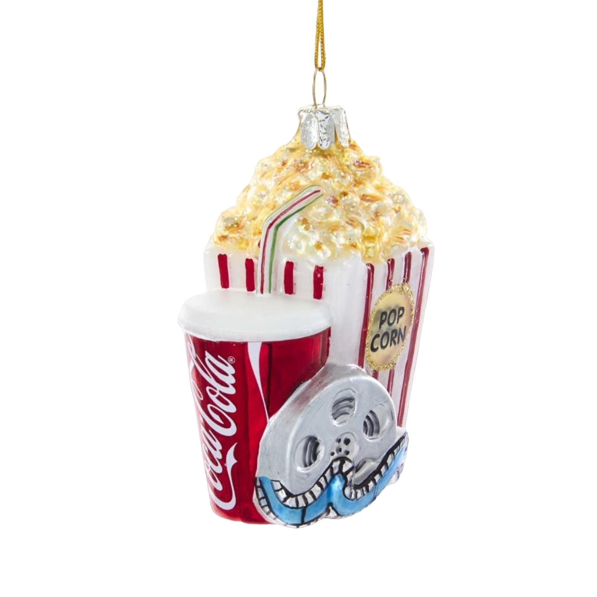 Kurt Adler Glass Christmas Tree Ornament, Coca-Cola at the Movies