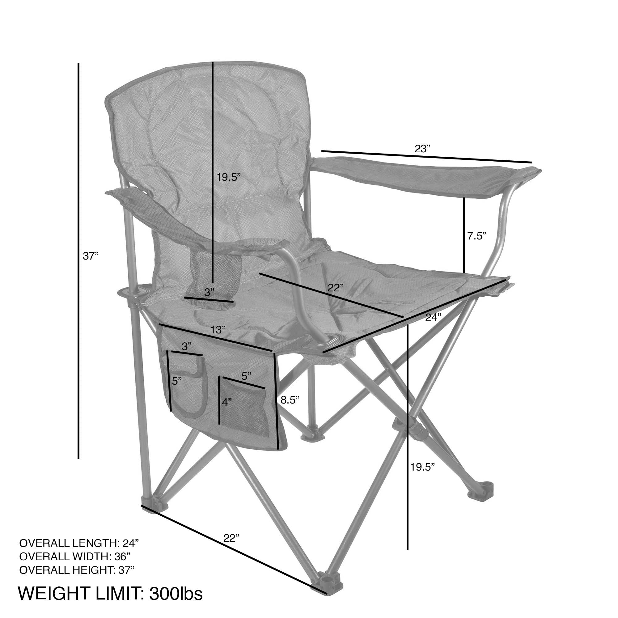 Four Seasons Courtyard Oversized Folding Padded Arm Chair, Blue (300lb Capacity)