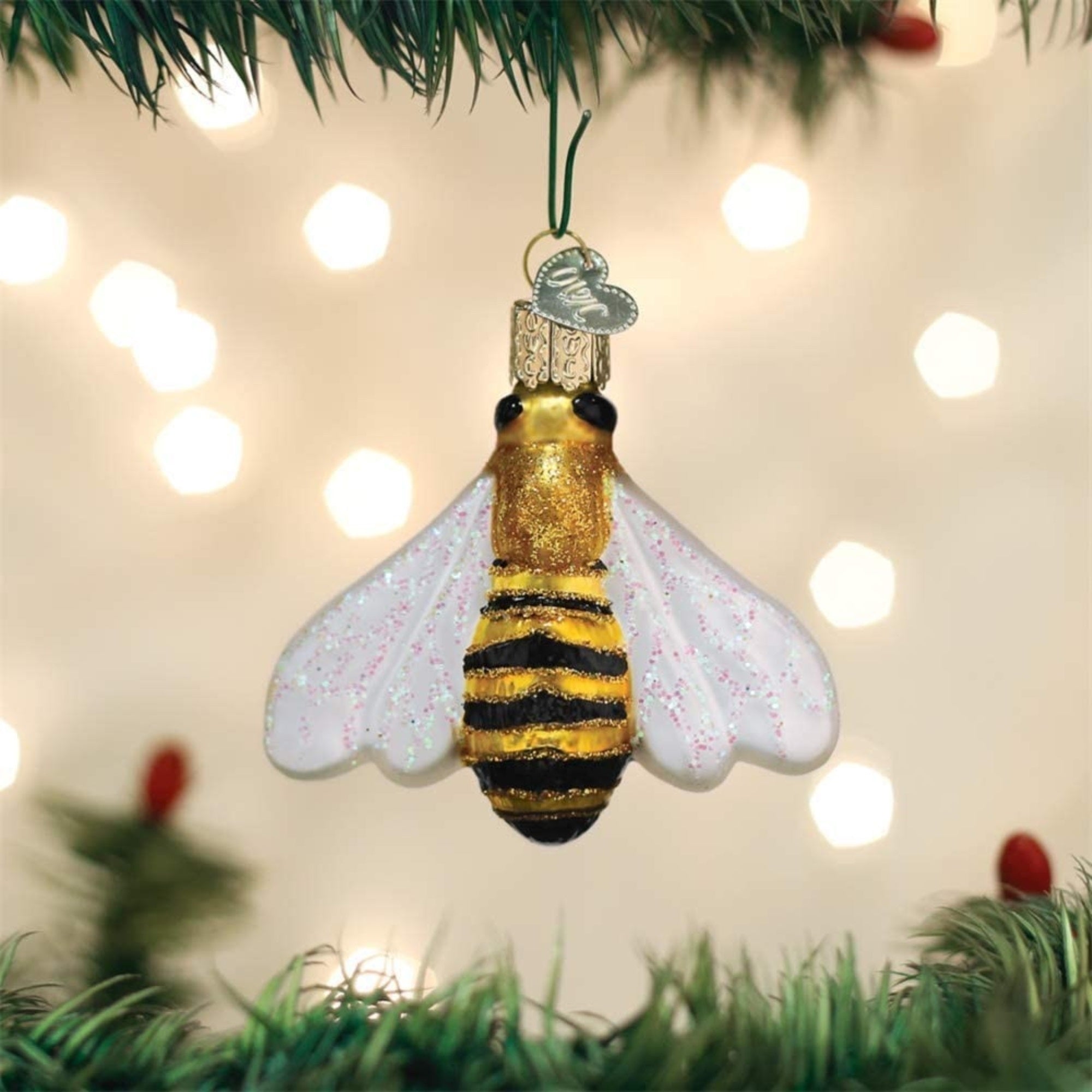 Old World Christmas Blown Glass Ornament for Christmas Tree, Honey Bee