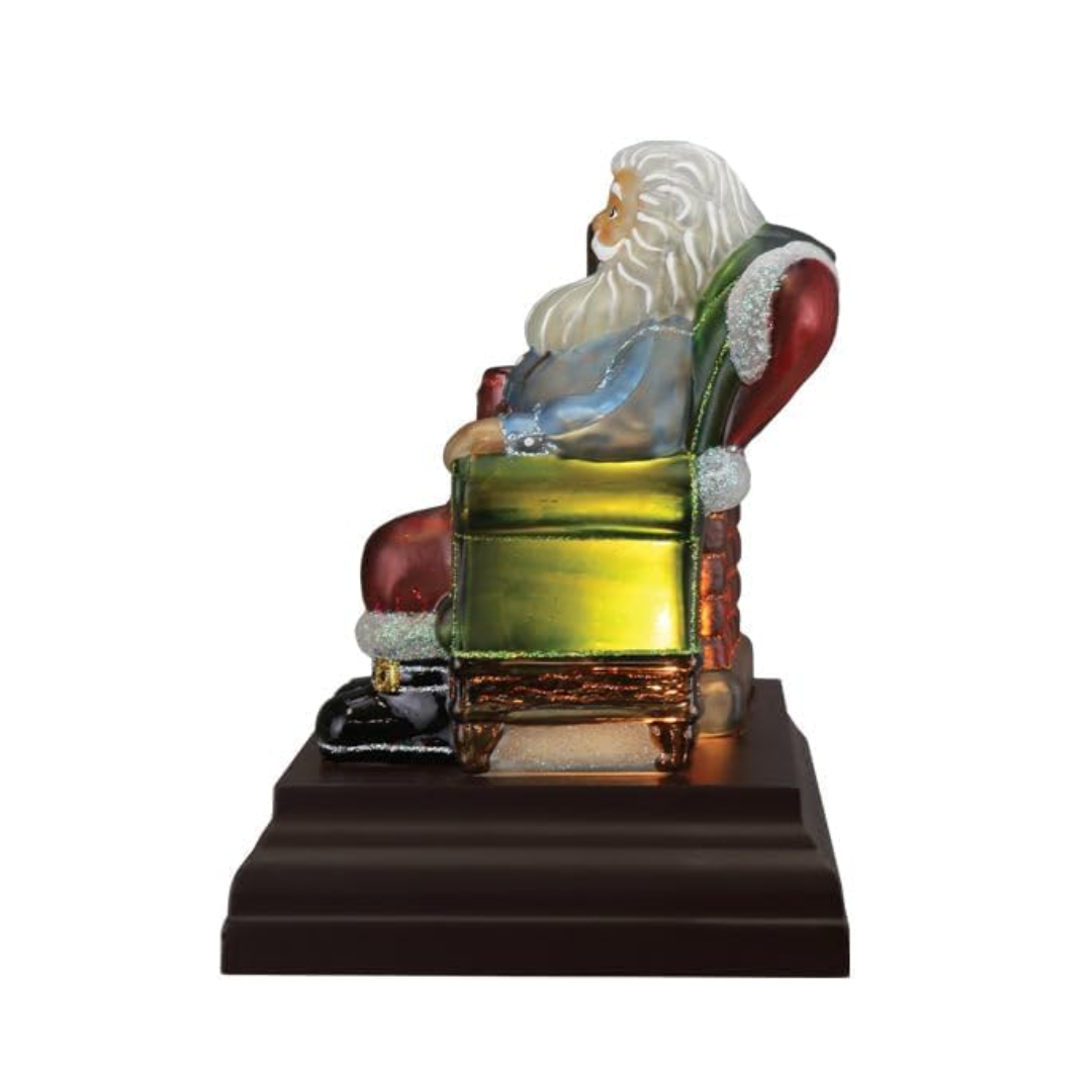 Old World Christmas Santa at Hearth Lighted Tabletop Figurine, 9.75"