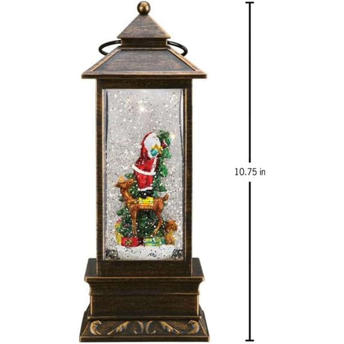 Old World Christmas Battery-Operated Tabletop Santa Lantern, 10.75"