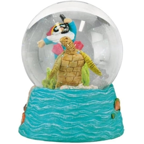 Old World Christmas Musical Tabletop Gnome Snow Globe, Summer Coastal, 6.25"