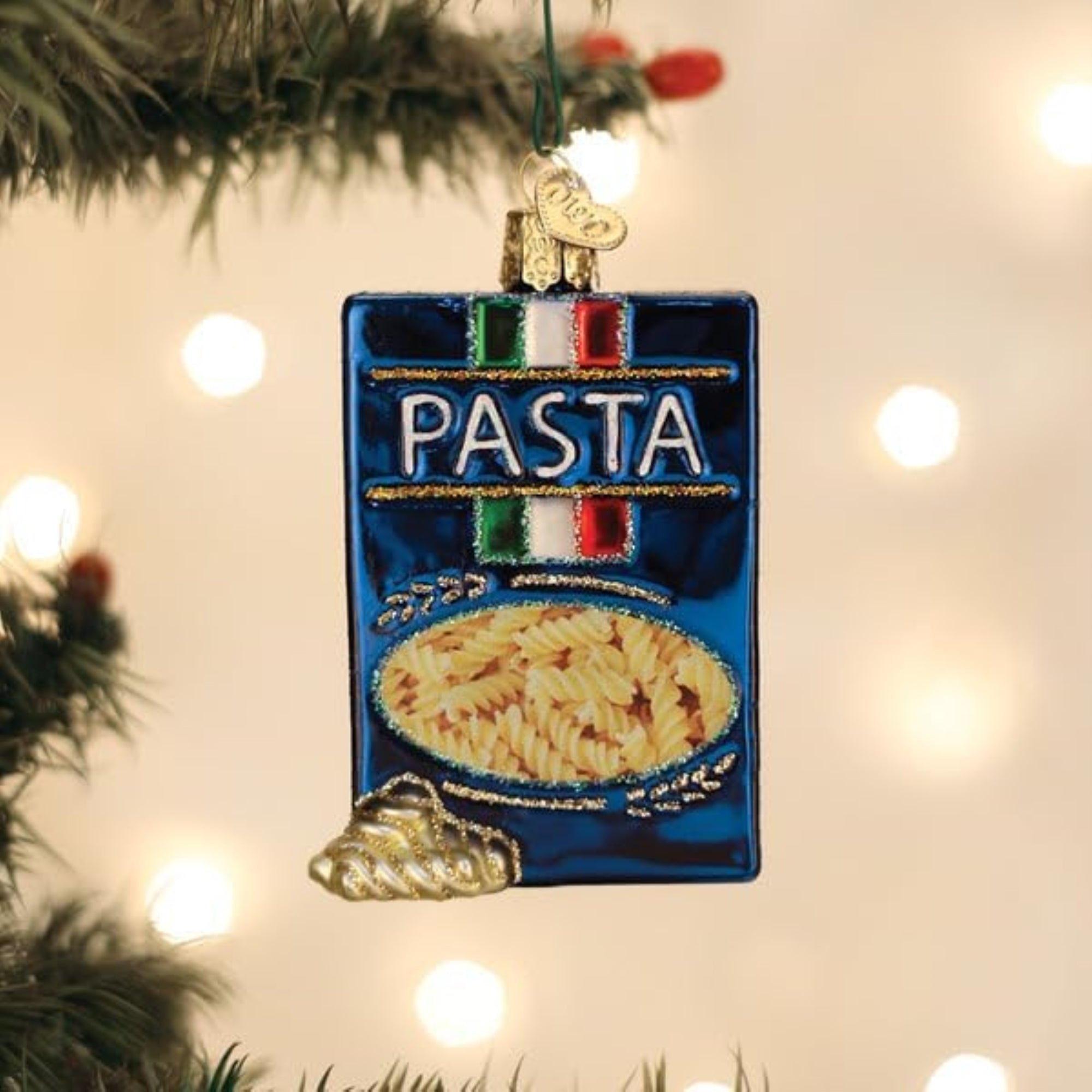 Old World Christmas Blown Glass Ornament for Christmas Tree, Box Of Pasta (with OWC Gift Box)