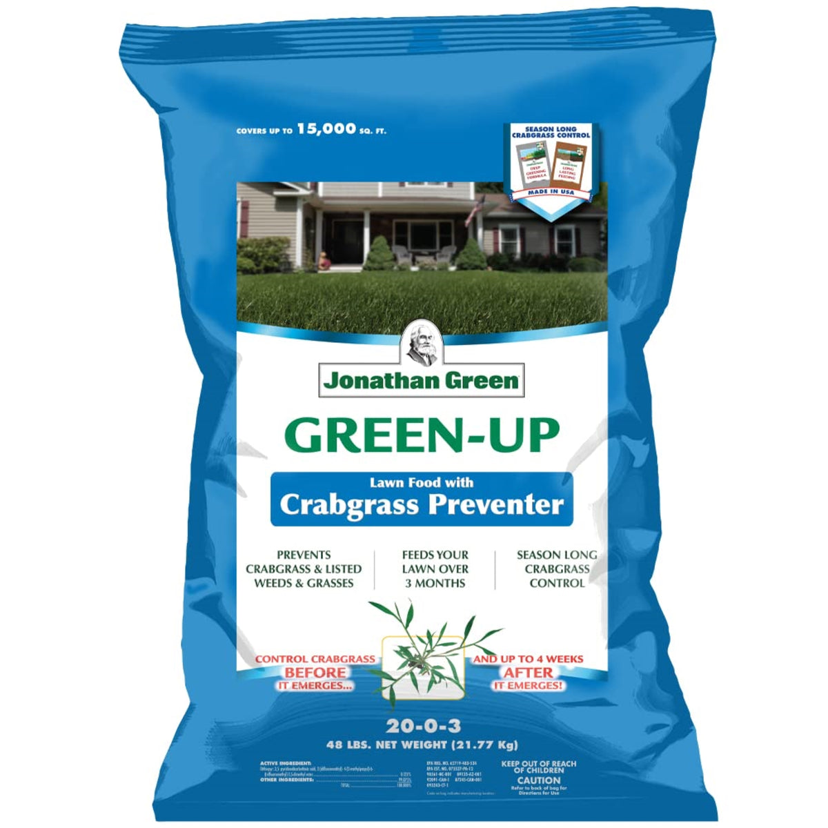 Jonathan Green GREEN-UP Lawn Food with Crabgrass Preventer, 48lb, 15,000 sq ft