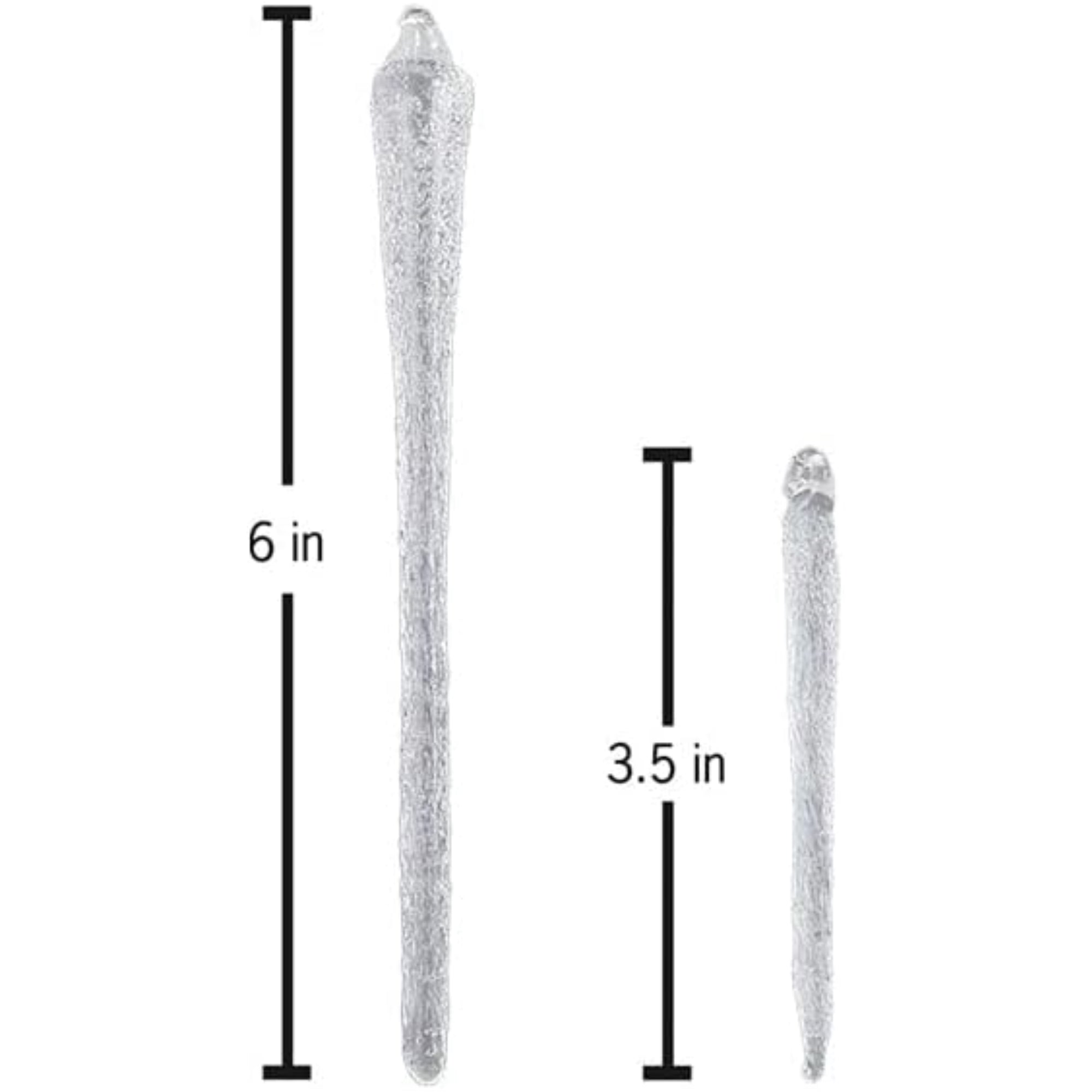 Old World Christmas Blown Glass Ornament for Christmas Tree, Frosty Glass Icicles 6Pc (with OWC Gift Box)