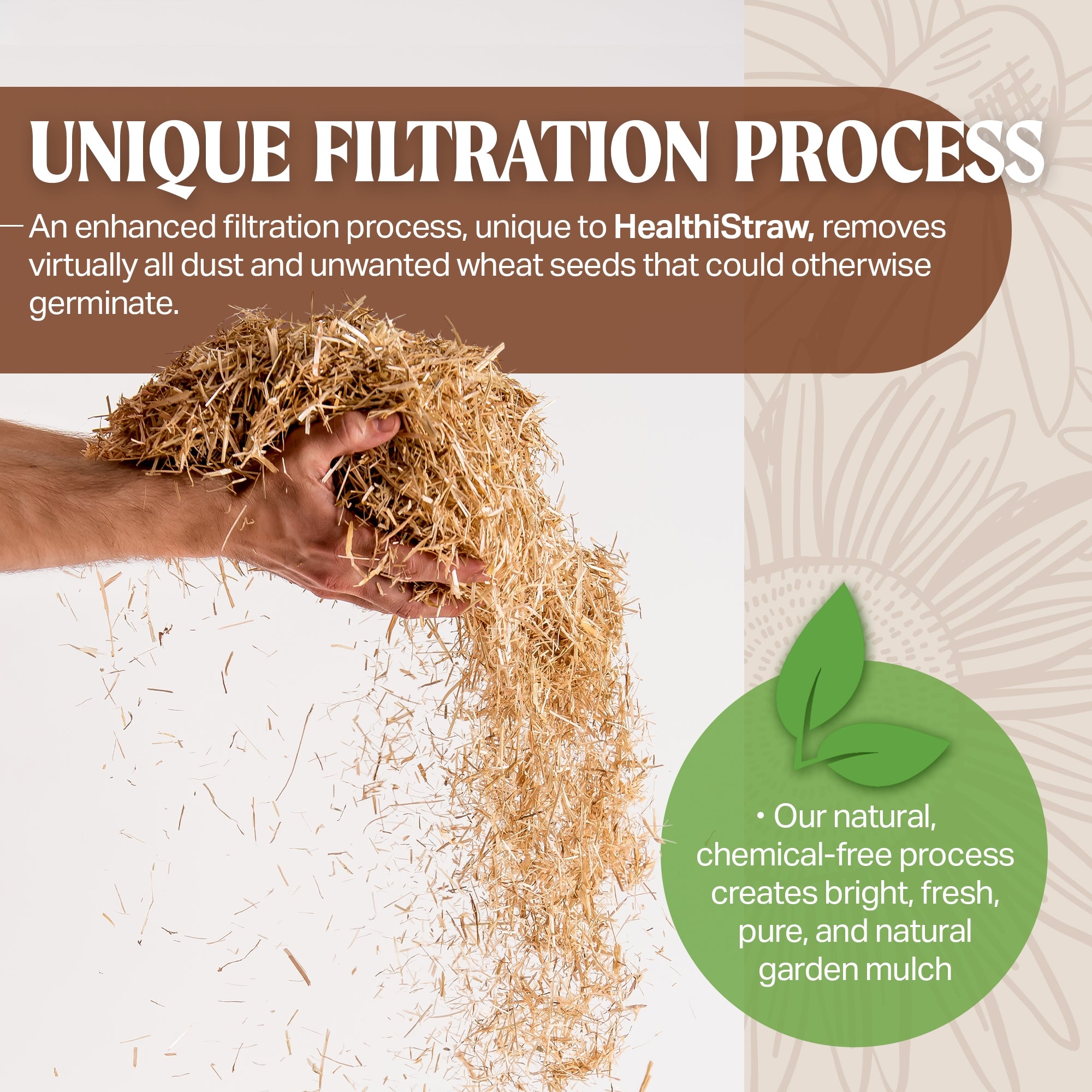 HealthiStraw GardenStraw – All-Natural, Clean, Sustainable Garden Straw Mulch for Gardens and Grass Seeding, 3 cu ft