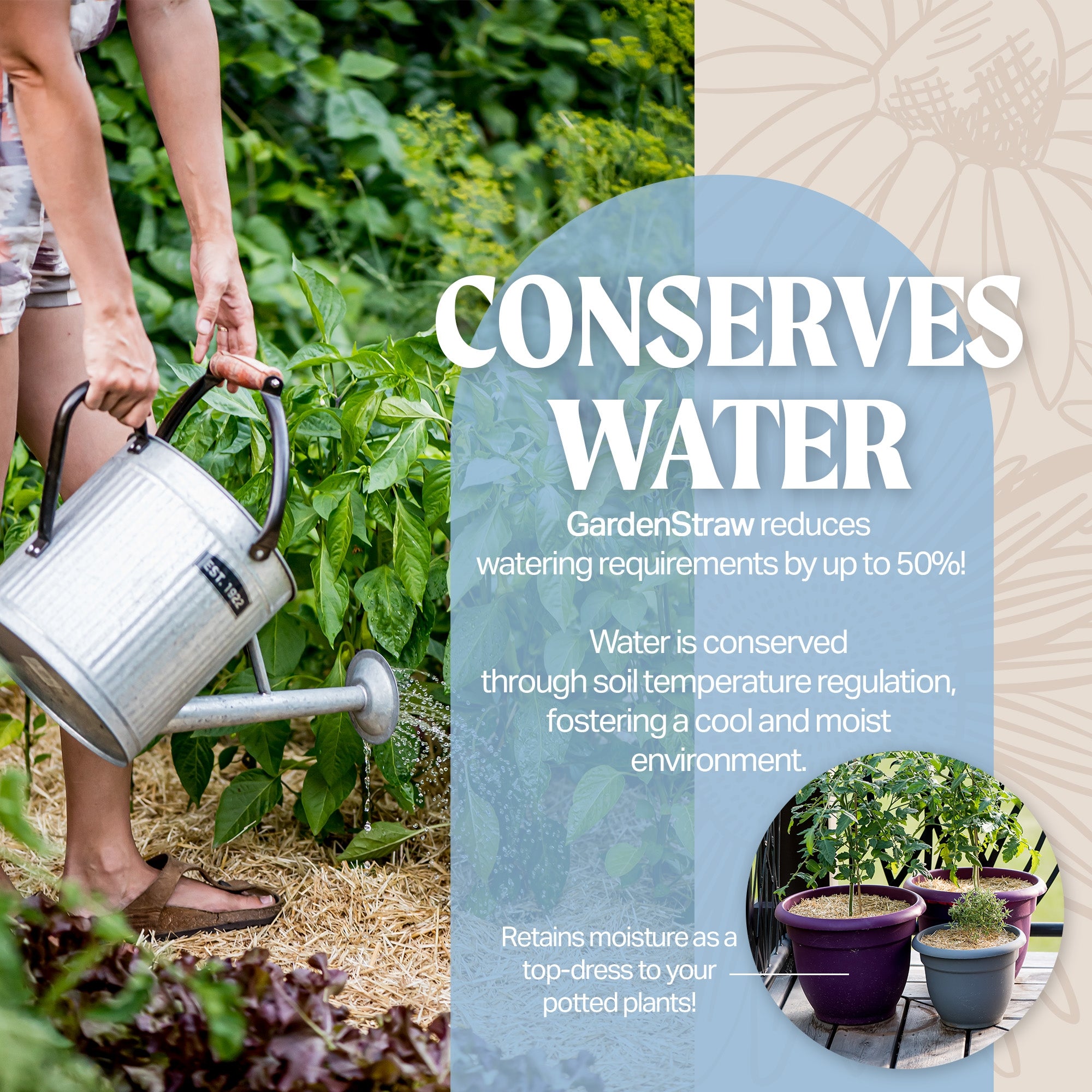 HealthiStraw GardenStraw – All-Natural, Clean, Sustainable Garden Straw Mulch for Gardens and Grass Seeding, 3 cu ft