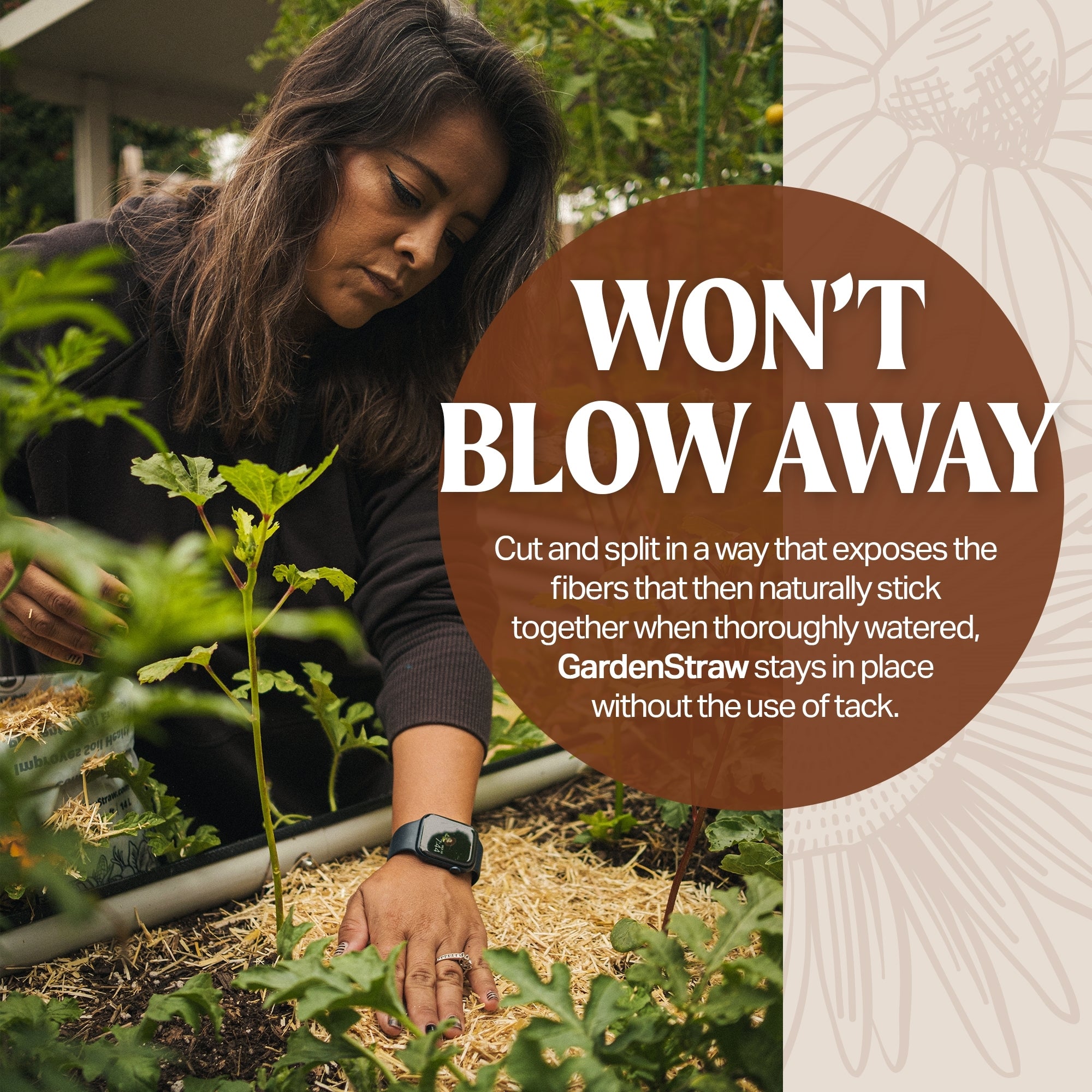 HealthiStraw GardenStraw Mini – All-Natural, Clean, Sustainable Garden Straw Mulch for Gardens and Grass Seeding, 0.5 cu ft