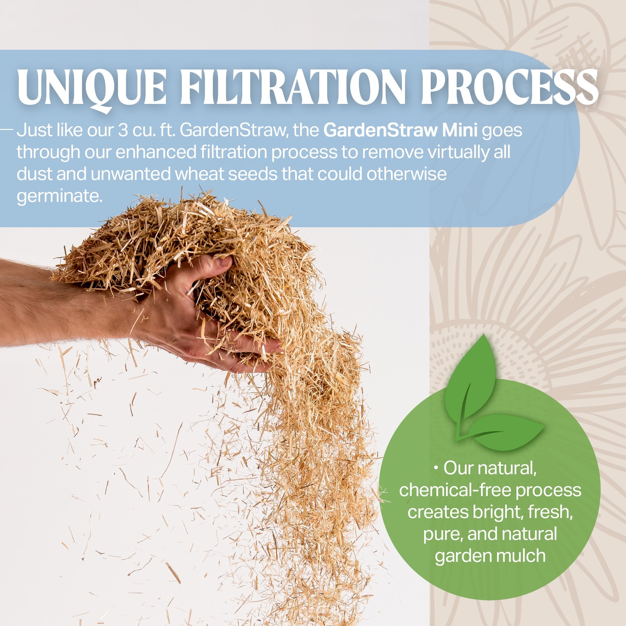 HealthiStraw GardenStraw Mini – All-Natural, Clean, Sustainable Garden Straw Mulch for Gardens and Grass Seeding, 0.5 cu ft