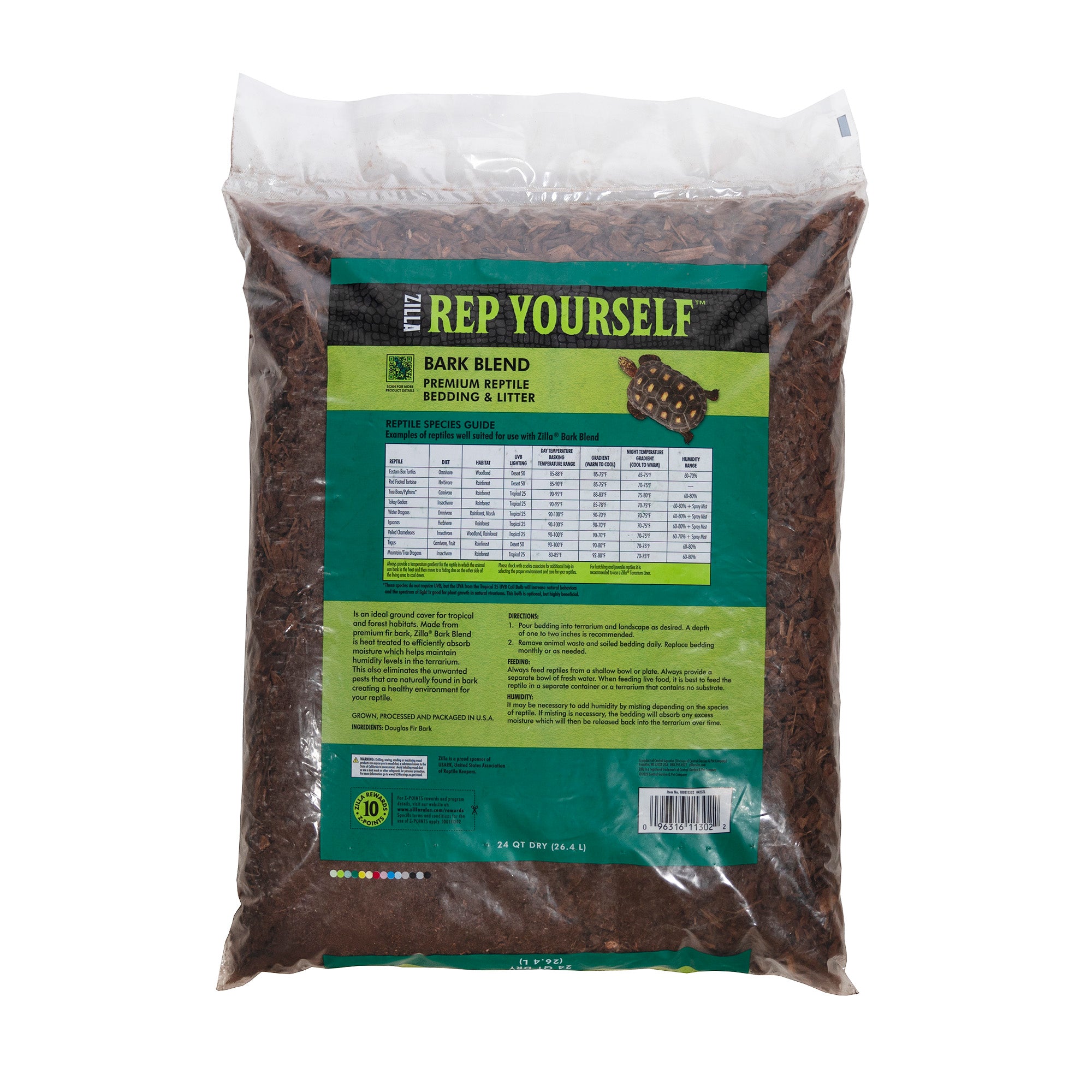 Zilla Bark Blend Premium Oven-Dried Reptile Bedding and Litter, 24qt