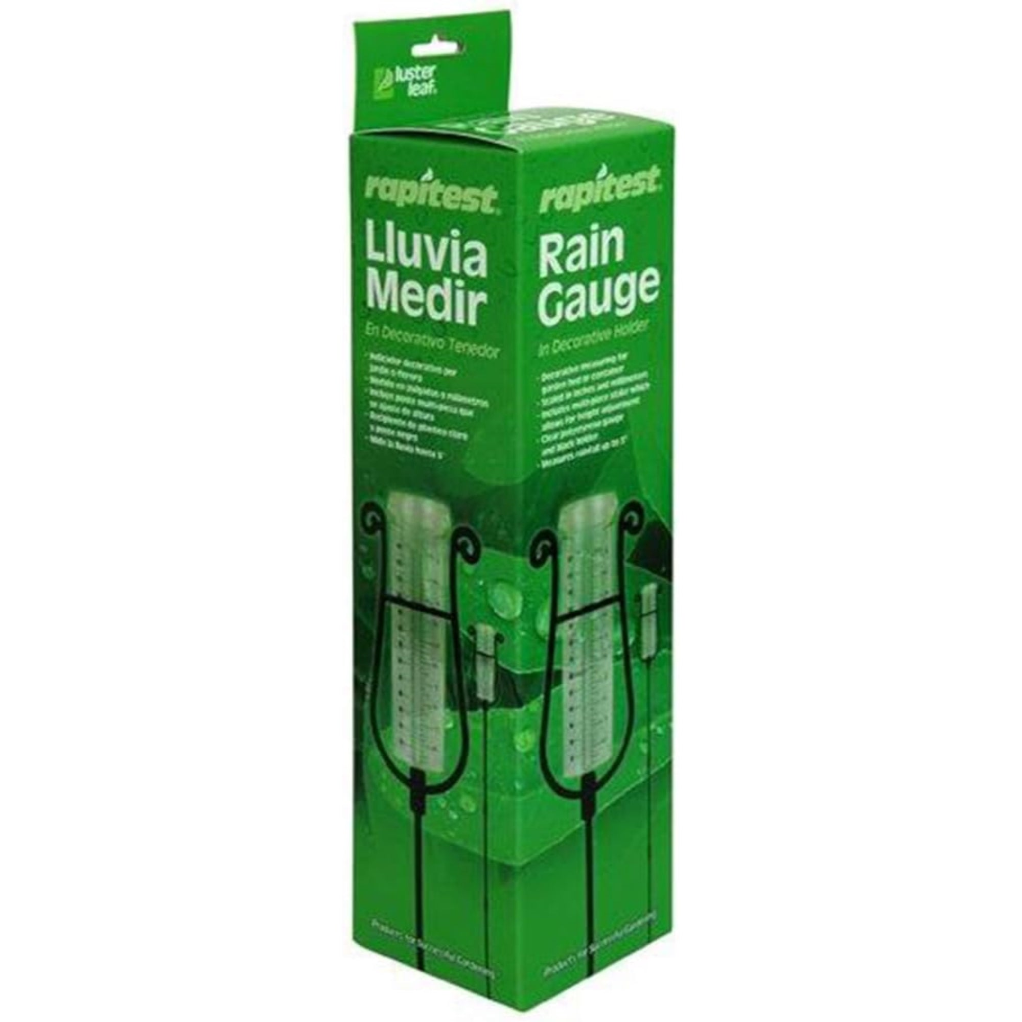 Luster Leaf Rapitest Rainfall Gauge — Easy-Read Cylinder with Adjustable Stake, 11.5"H