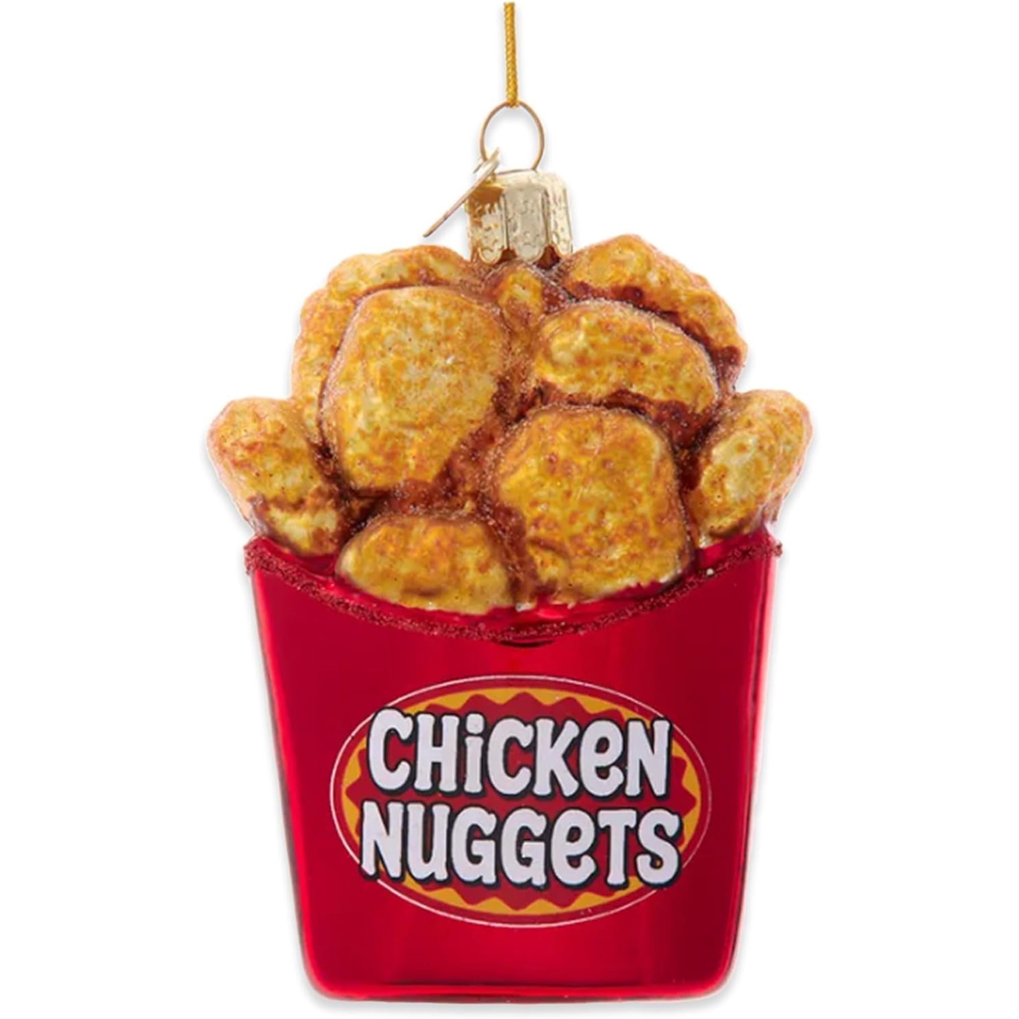 Kurt Adler Noble Gems Glass Ornament for Christmas Tree, Chicken Nuggets