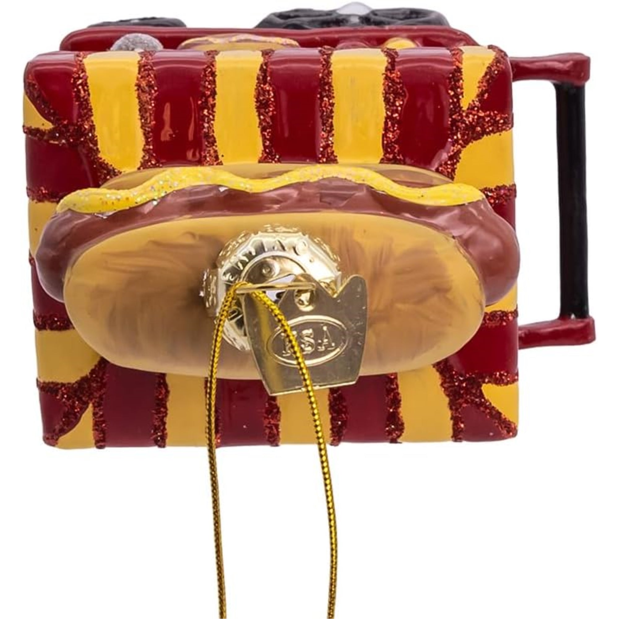 Kurt Adler Nobel Gems Collection Glass Christmas Ornament, Hot Dog Cart