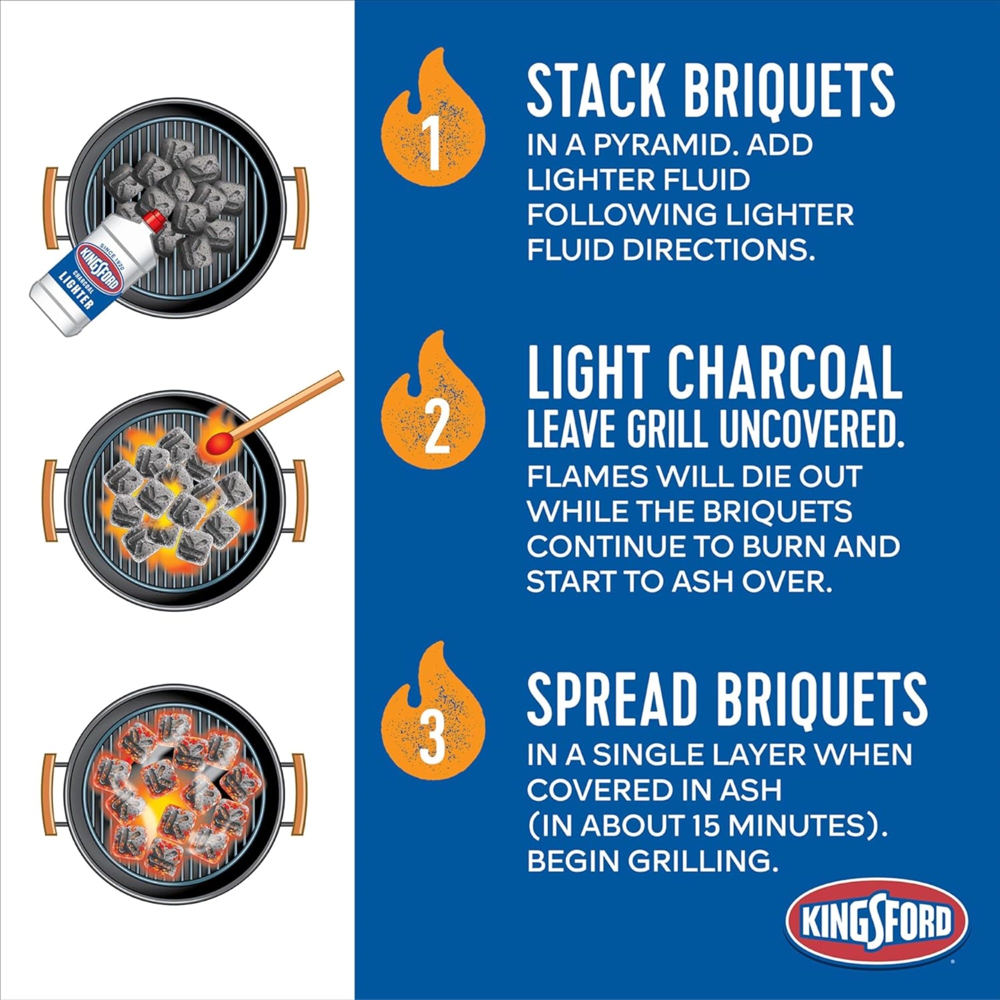 Kingsford The Original Natural Charcoal Briquettes for BBQ Grilling, 16lbs