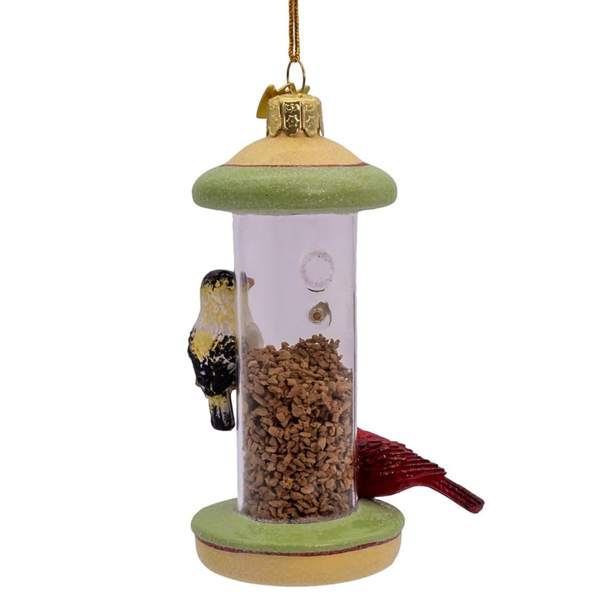 Kurt Adler Noble Gems Glass Ornament for Christmas Tree, Bird Feeder