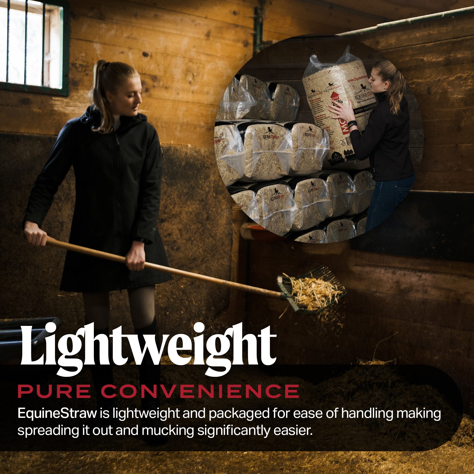 HealthiStraw EquineStraw – All-Natural, Clean Horse Straw Bedding – 3 cu ft (25 lb) Expands to 10+ cu ft