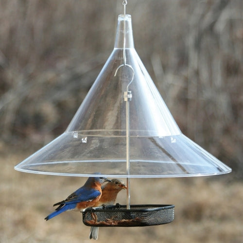 Arundale Mandarin Hanging Squirrel Baffle — Clear Plexiglas Tilt Design — 17" D x 12.5" H