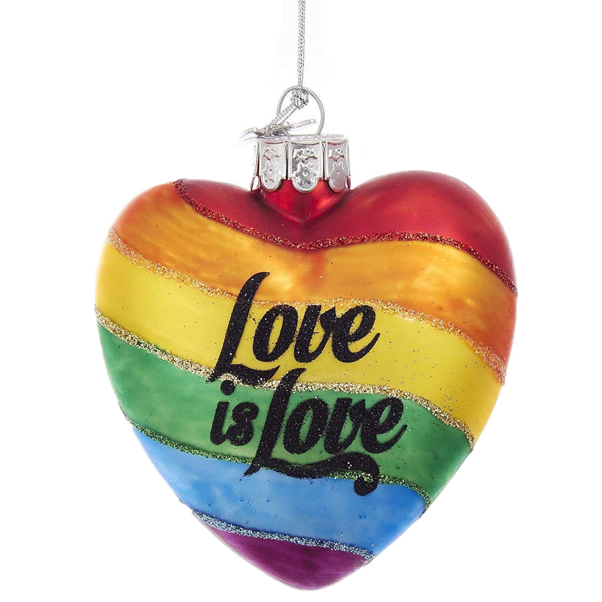 Kurt Adler Noble Gems Glass Ornament for Christmas Tree, Love is Love