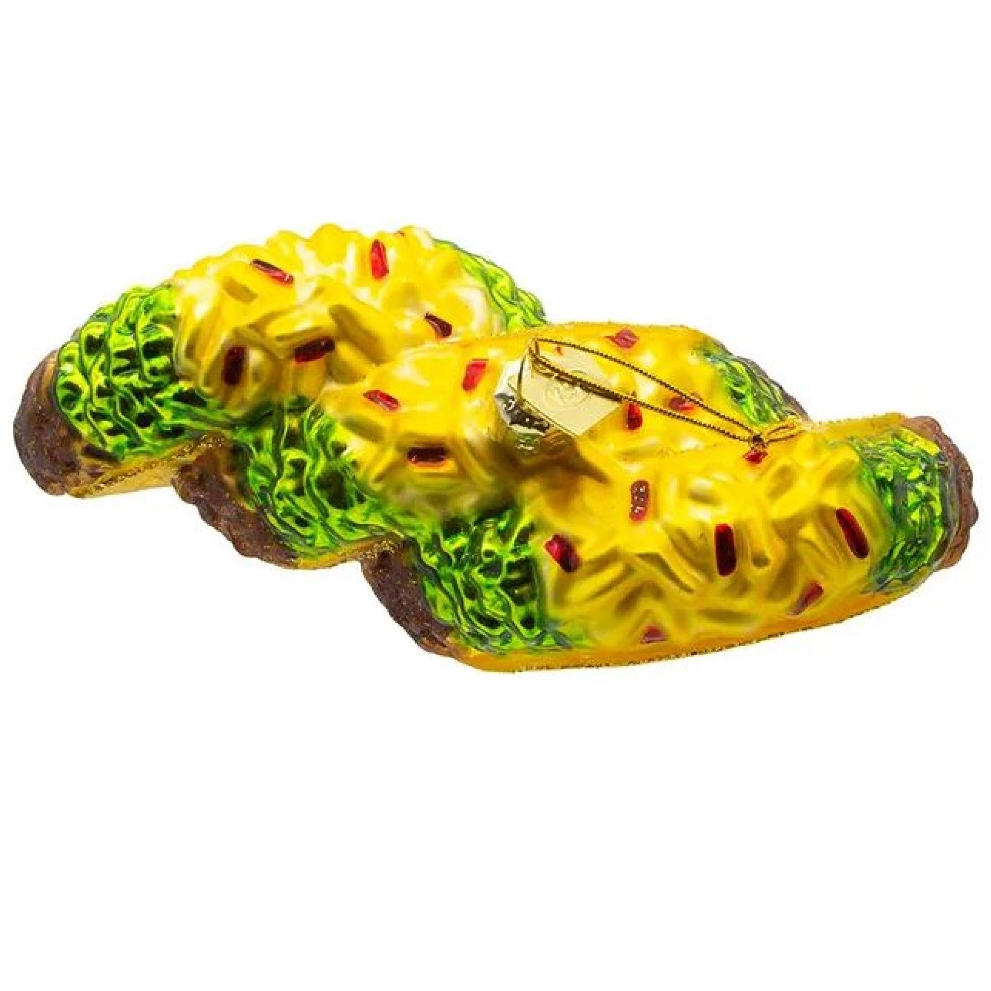 Kurt Adler Noble Gems Glass Ornament for Christmas Tree, 3 Tacos