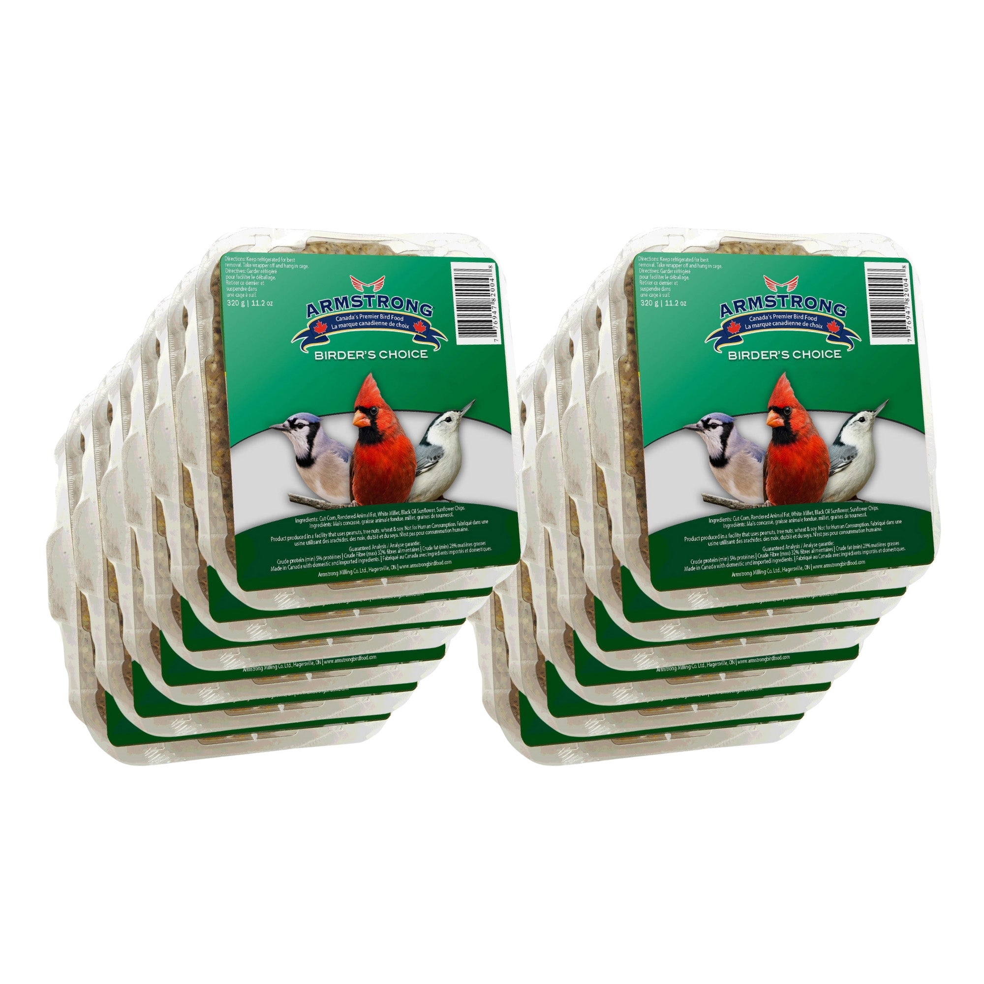 Armstrong Wild Bird Food Birder's Choice Suet Cake, 11.3oz (Pack of 12)