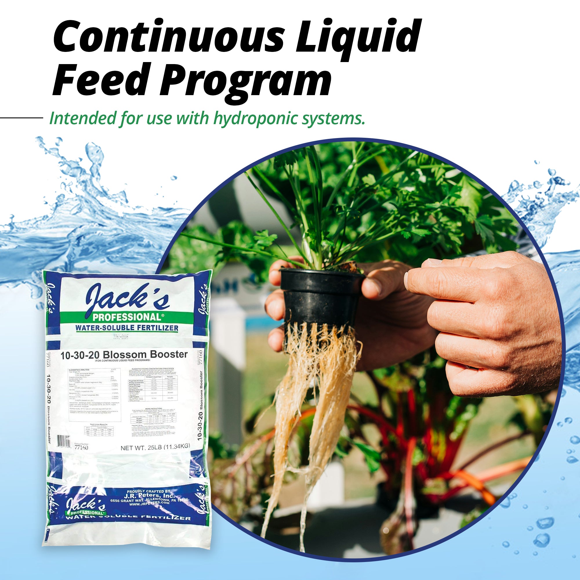 JR Peters Jack's Professional Blossom Booster 10-30-20 Fertilizer, 25lb