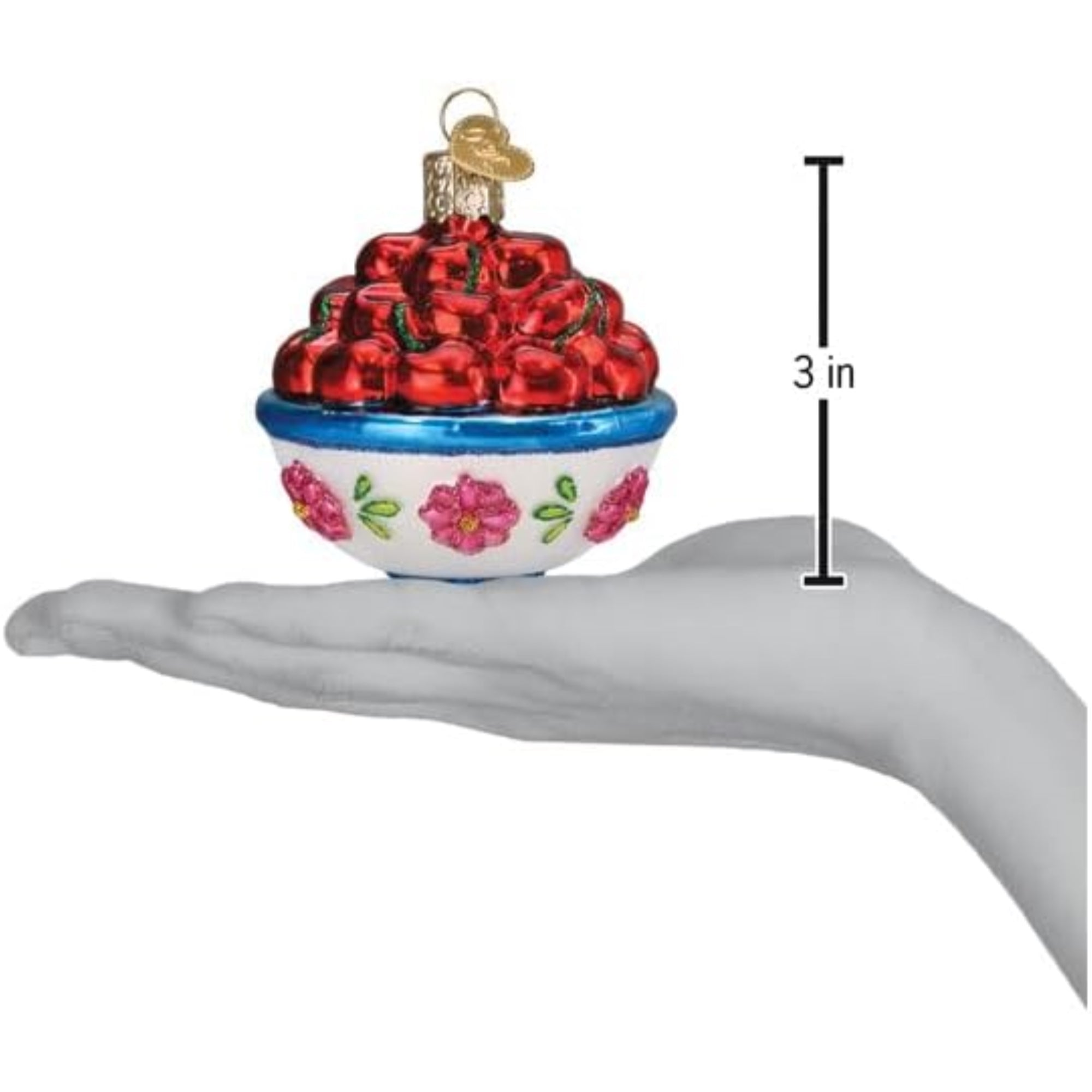 Old World Christmas Blown Glass Ornament for Christmas Tree, Bowl Of Cherries (with OWC Gift Box)