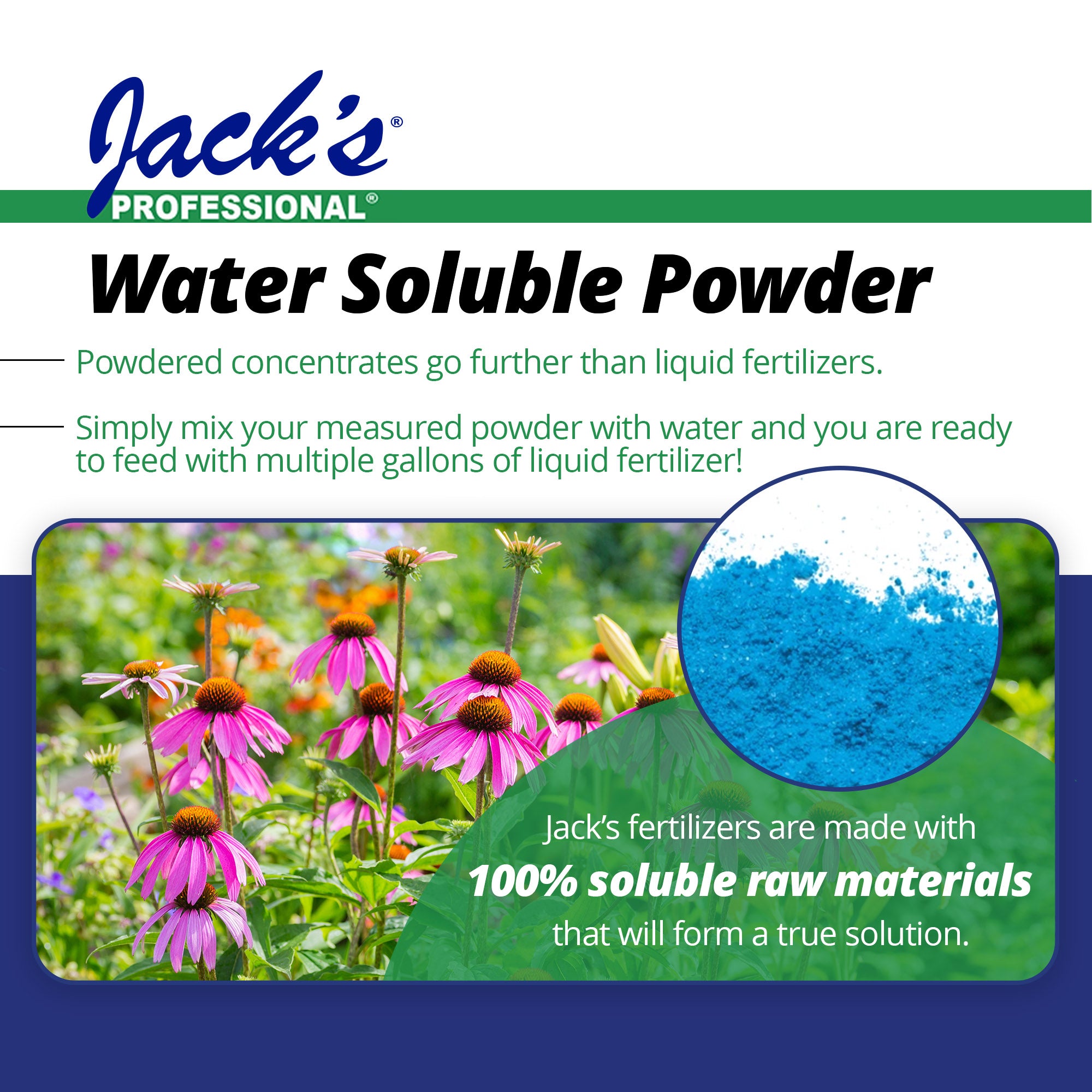 Jack's Professional 25-5-15 High Performance Water-Soluble Fertilizer with Micronutrients for Heavy Feeding Plants in Continuous Liquid Feed Programs, 25lbs