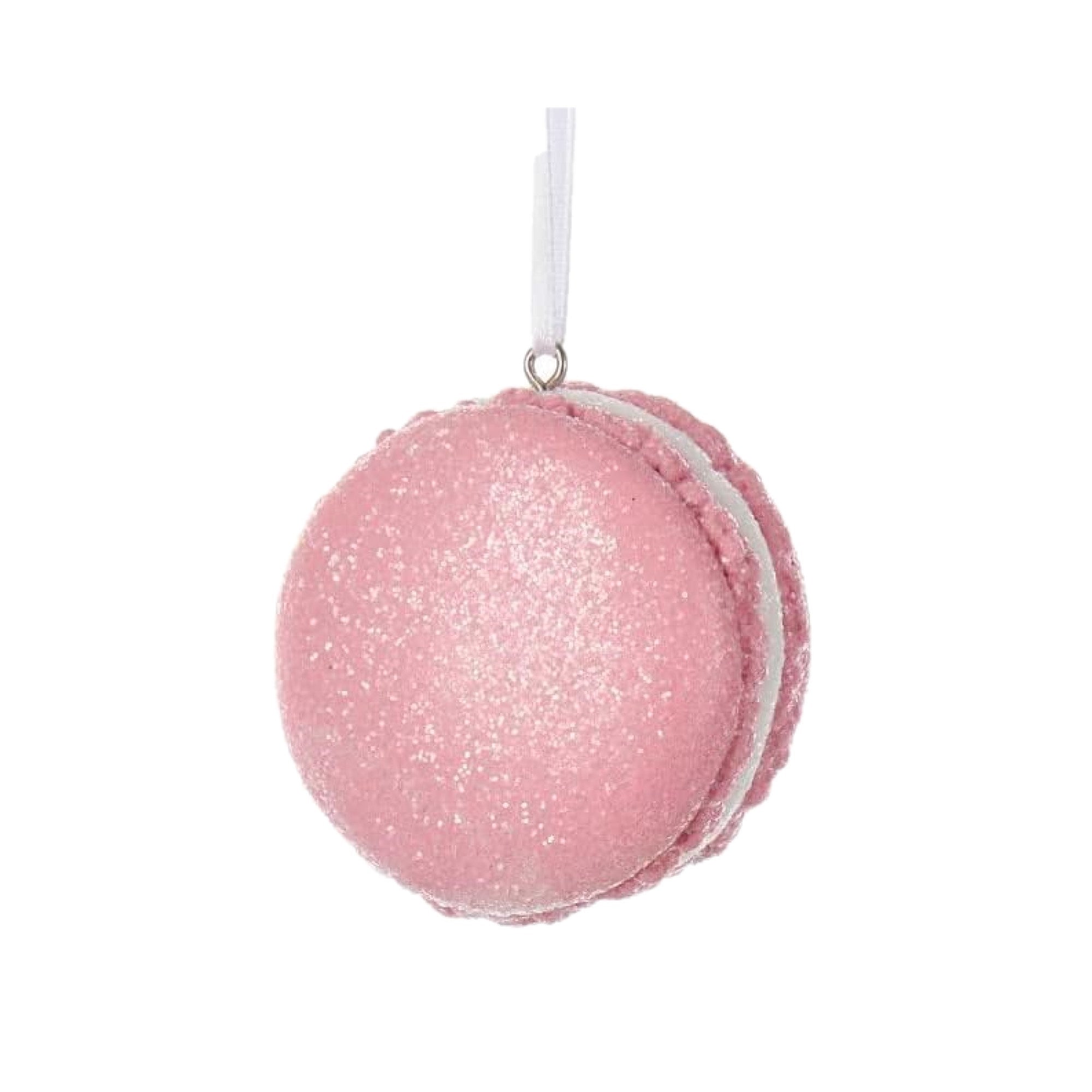 Kurt Adler Pastel Glittered Macaroon Christmas Ornament, Assorted Colors (Pack of 3)