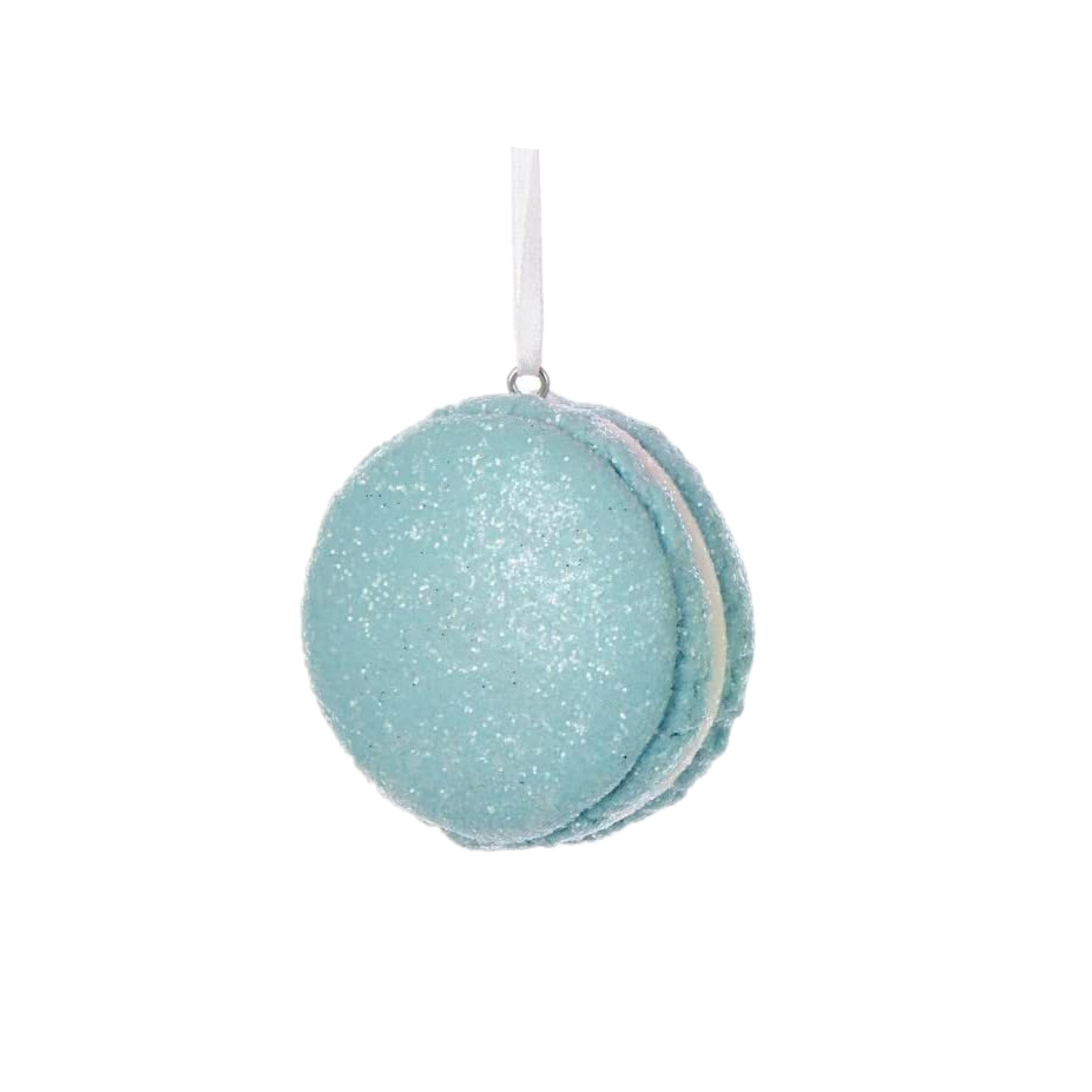 Kurt Adler Pastel Glittered Macaroon Christmas Ornament, Assorted Colors (Pack of 3)