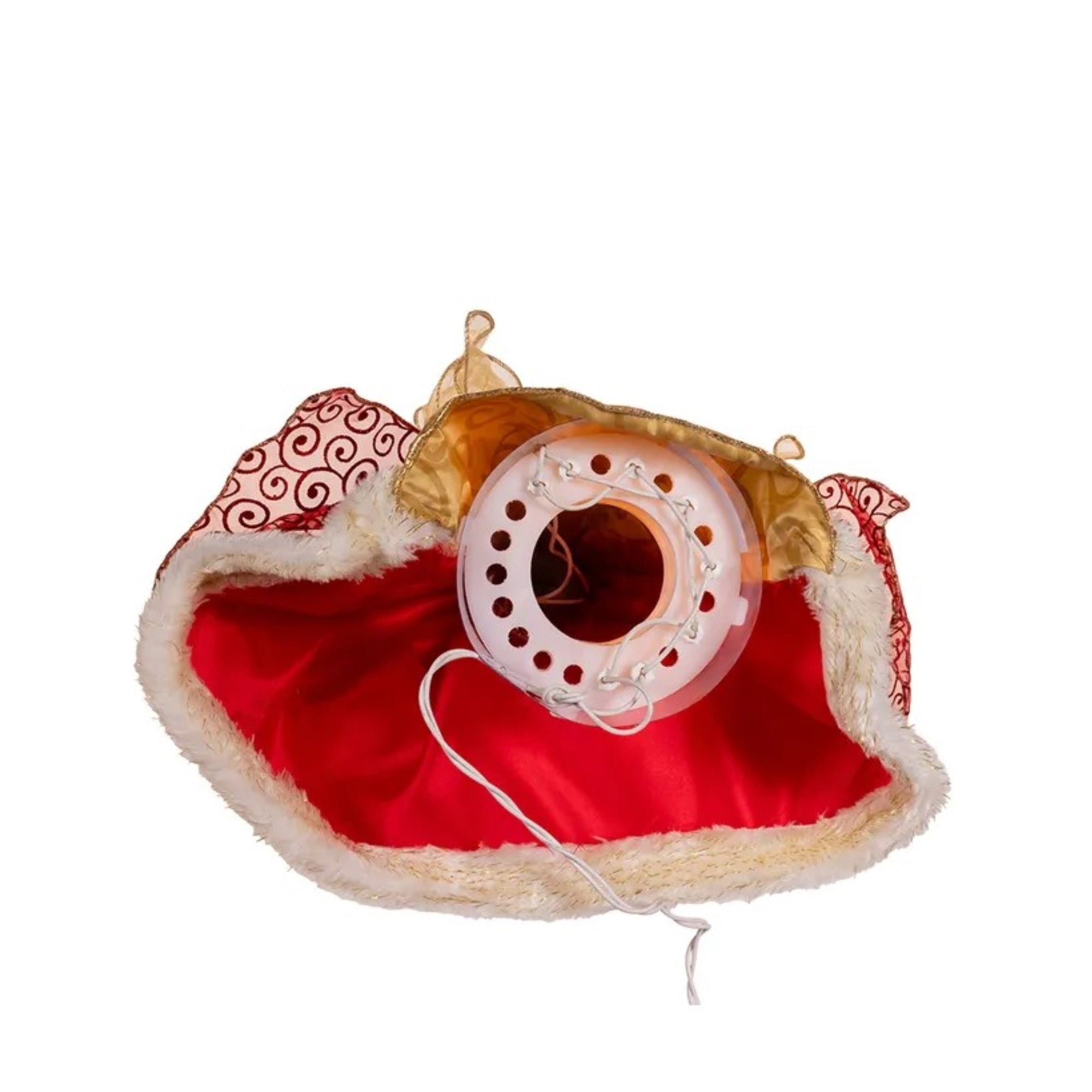 Kurt Adler UL 10-Light Red and Gold Angel Christmas Treetop, 14in