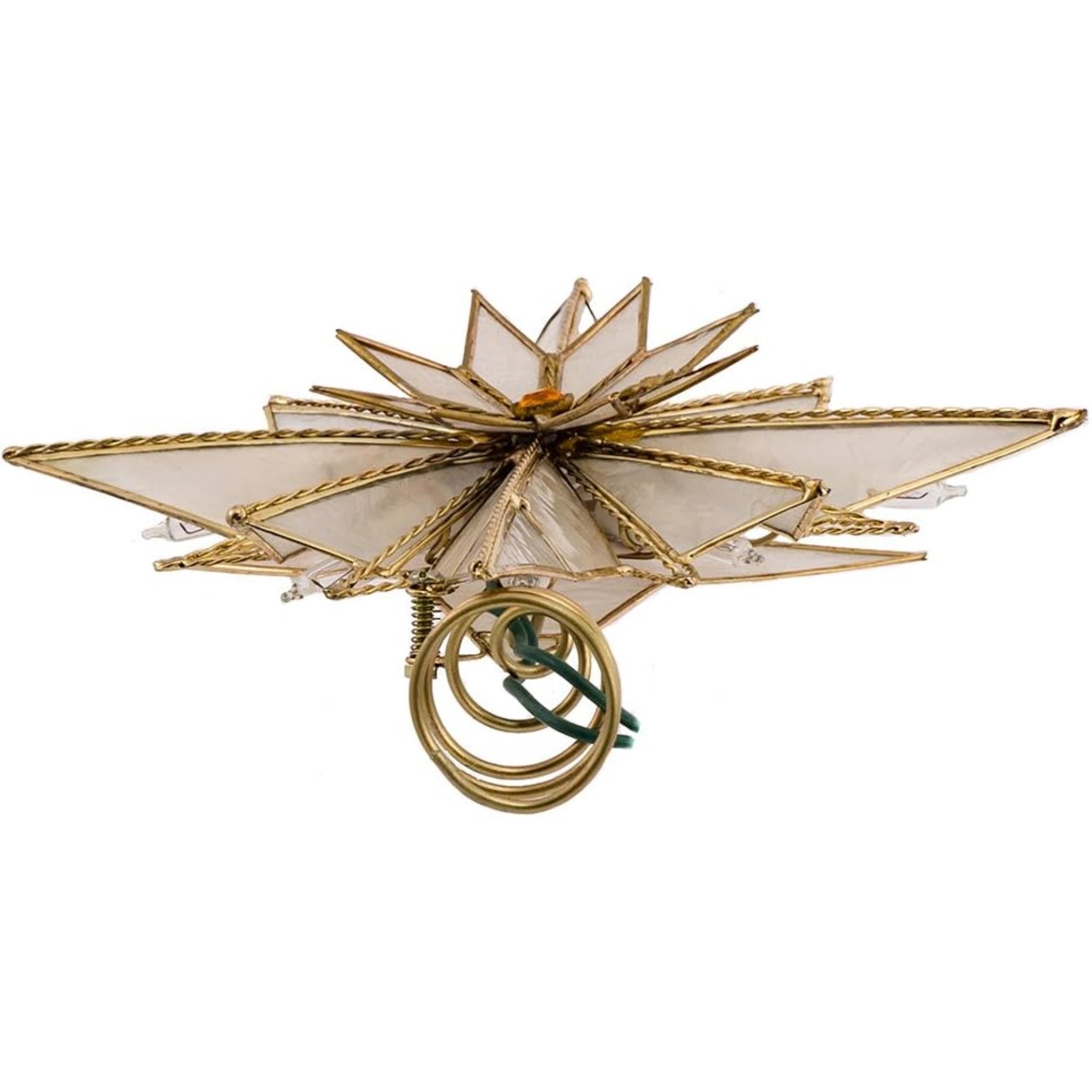 Kurt Adler 8-Point UL 10-Light Capiz Bethlehem Star Treetop, 10.5"