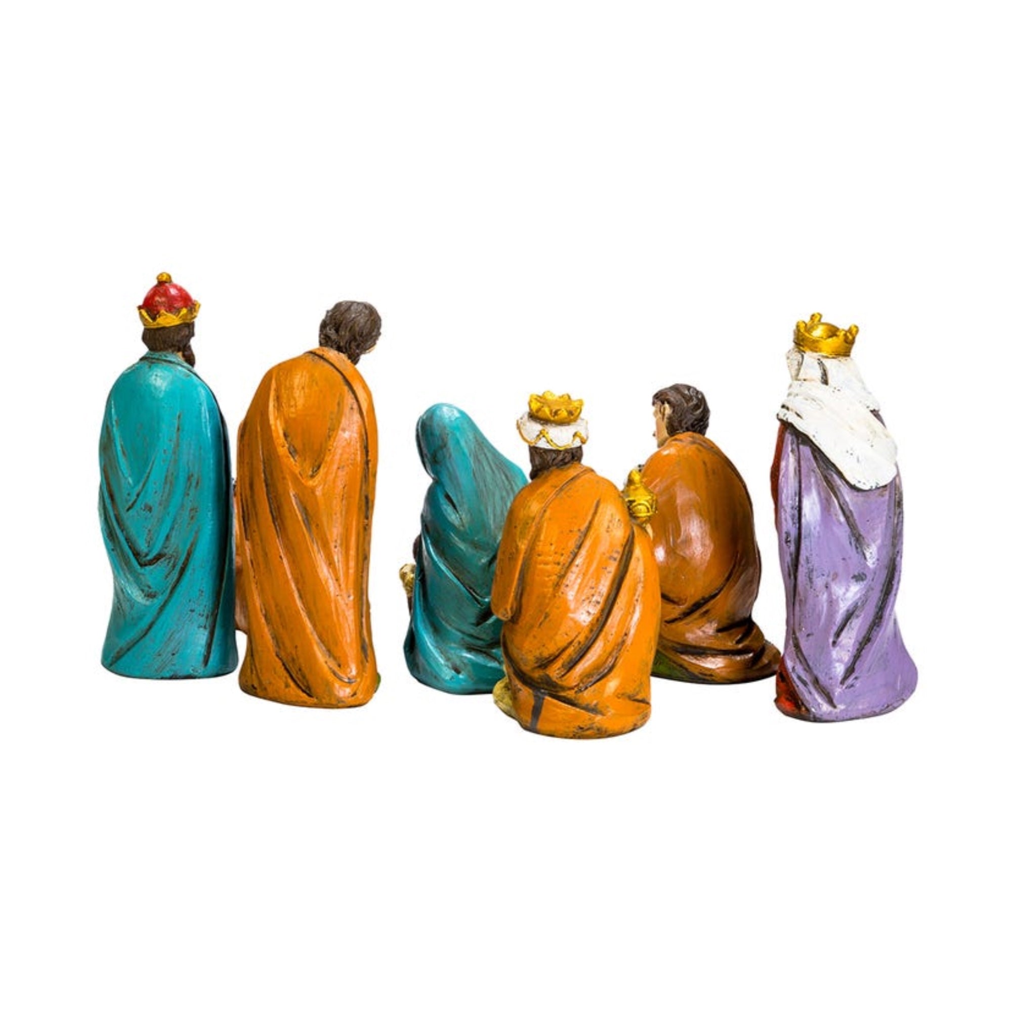 Kurt Adler Resin Nativity Set – Holy Family, Three Wise Men, Shepherd, and Animals, 4–5" Tall (9-Pieces)