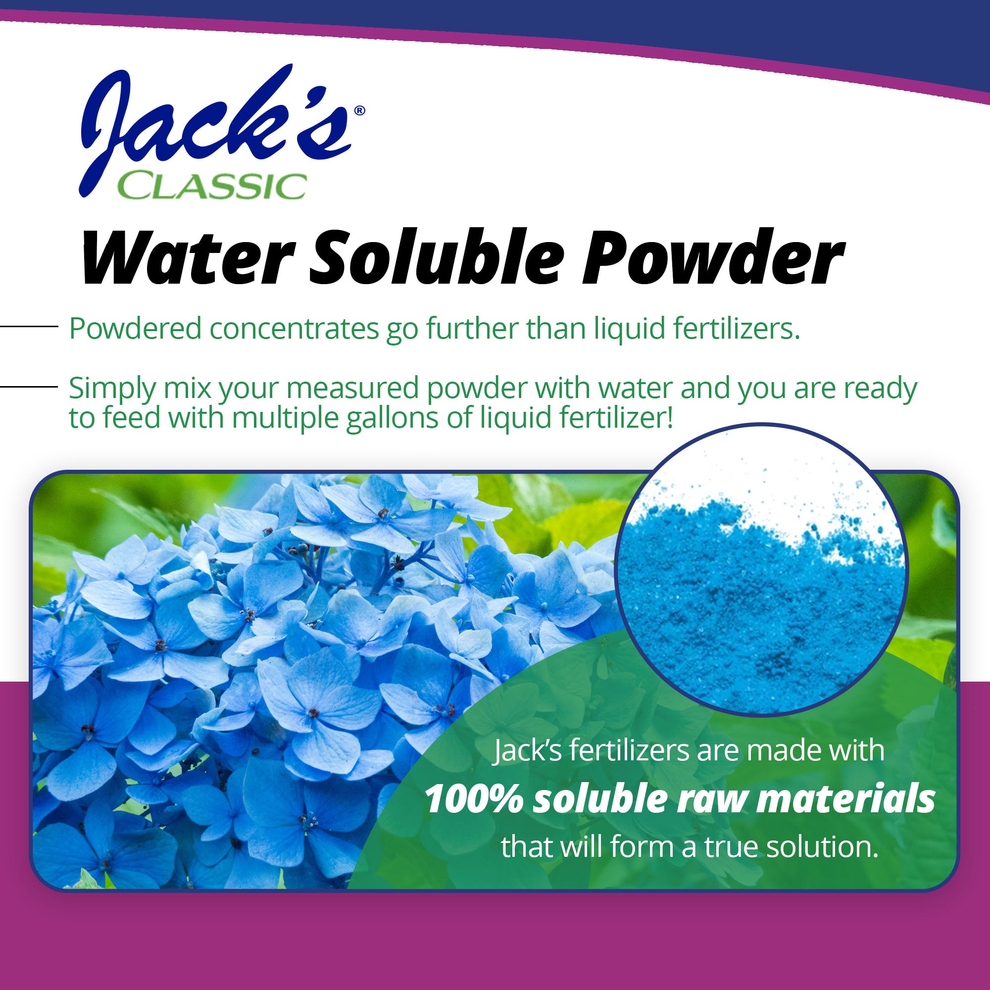 Jack's Classic 7-3-3 Hydrangea Blue Water-Soluble Fertilizer with Micronutrients to Enhance Blue Flowers, 1.5lbs
