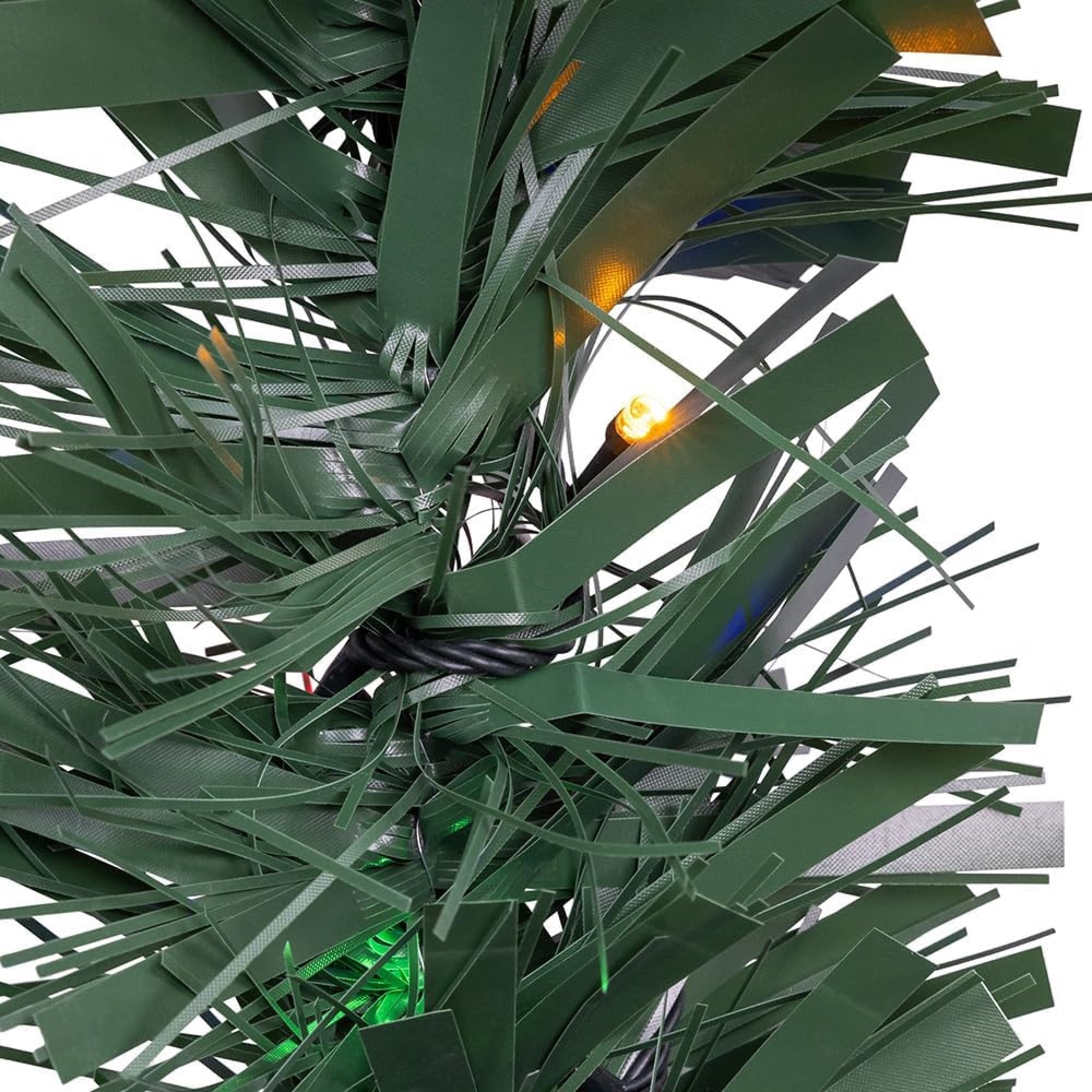 Kurt Adler Pre-Lit LED Green Pathway Garland w/ 3 Lawn Stakes, 24'