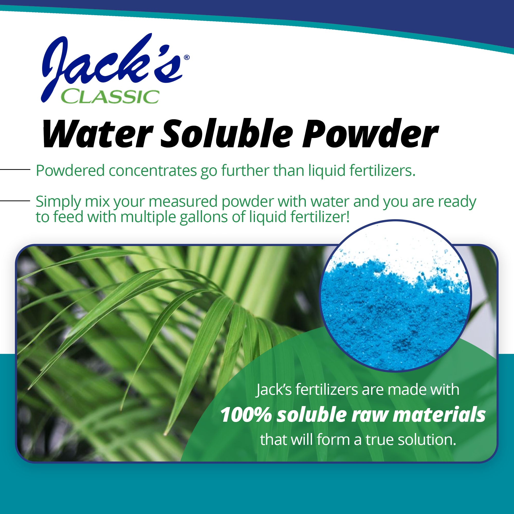 Jack's Classic 16-5-25 Palm Food Water-Soluble Fertilizer with Micronutrients for Strong Lush Growth, 1.5lbs