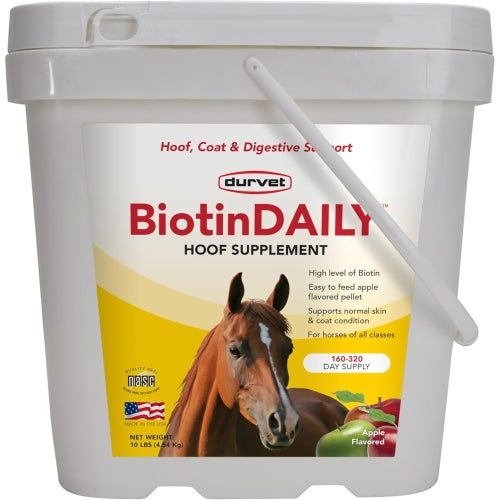 Durvet Biotin Daily Horse Hoof Supplement with Yea-Sacc, Apple Flavored, 10lbs