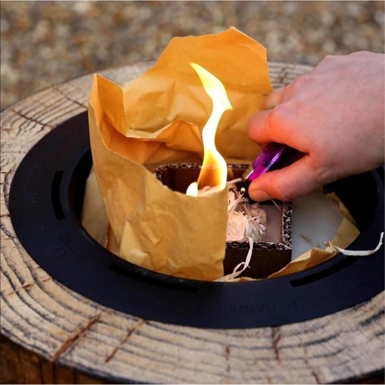 El Fuego Portable Wax Burning Fire Pit - Easy Start, Clean-Burning, No Wood Smoke with 8-Hour Starter Wax Fuel for Interval Burning - Ideal for Patios, Camping and Outdoor Use