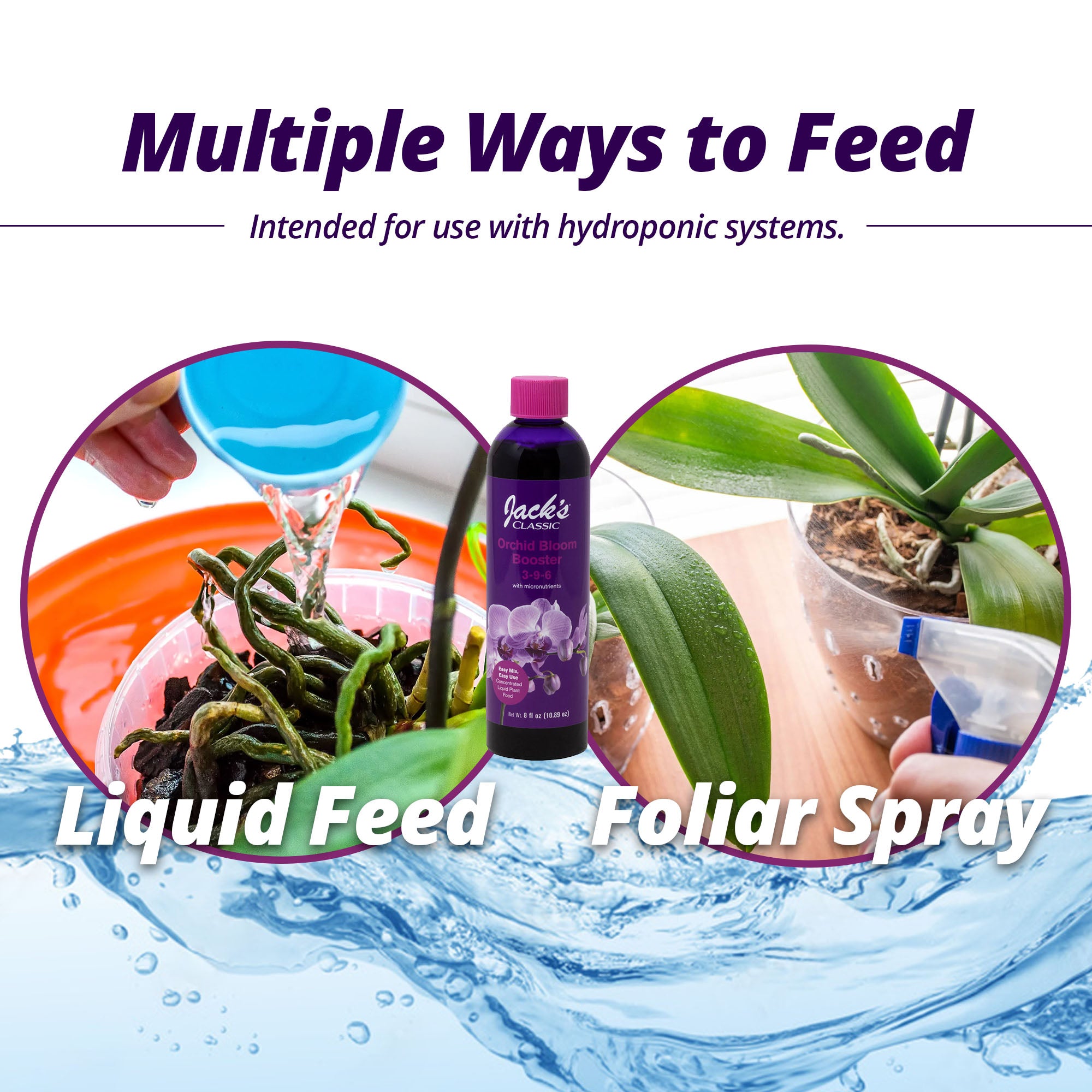 Jack's Classic 3-9-6 Orchid Bloom Booster Liquid Plant Food with Micronutrients, 8 fl. oz.