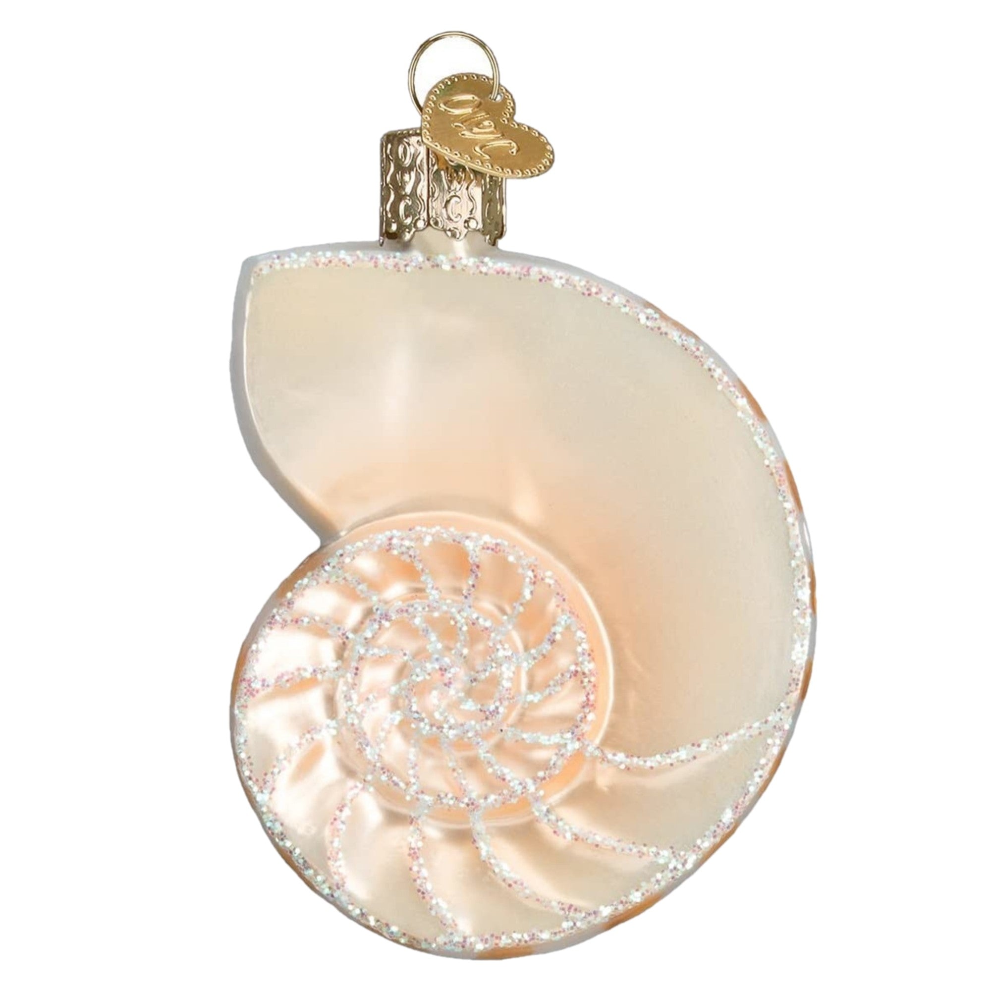 Old World Christmas Glass Blown Nautilus Shell Ornament