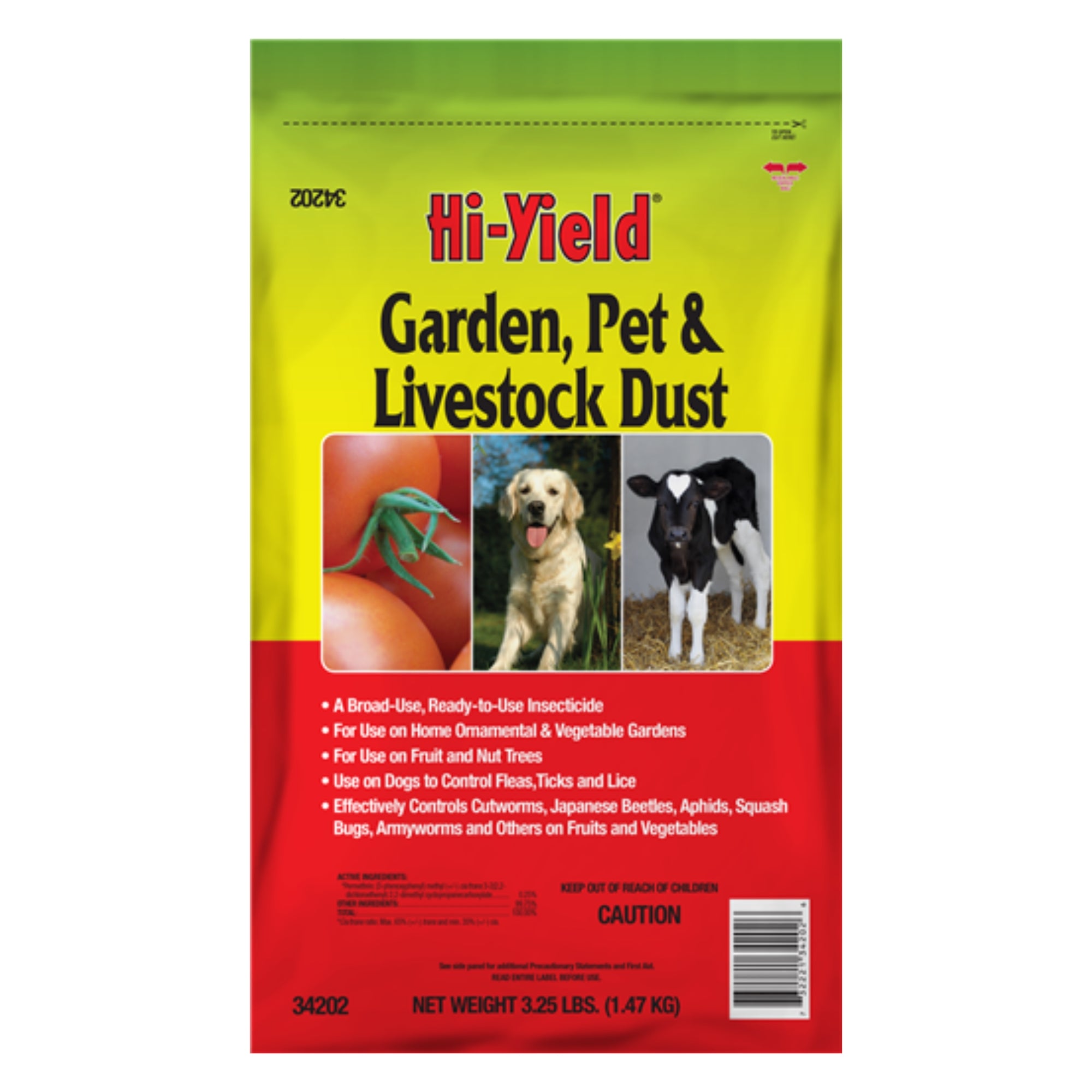 Hi-Yield Garden, Pet & Livestock Dust, Broad-Use Insecticide, 3.25lbs