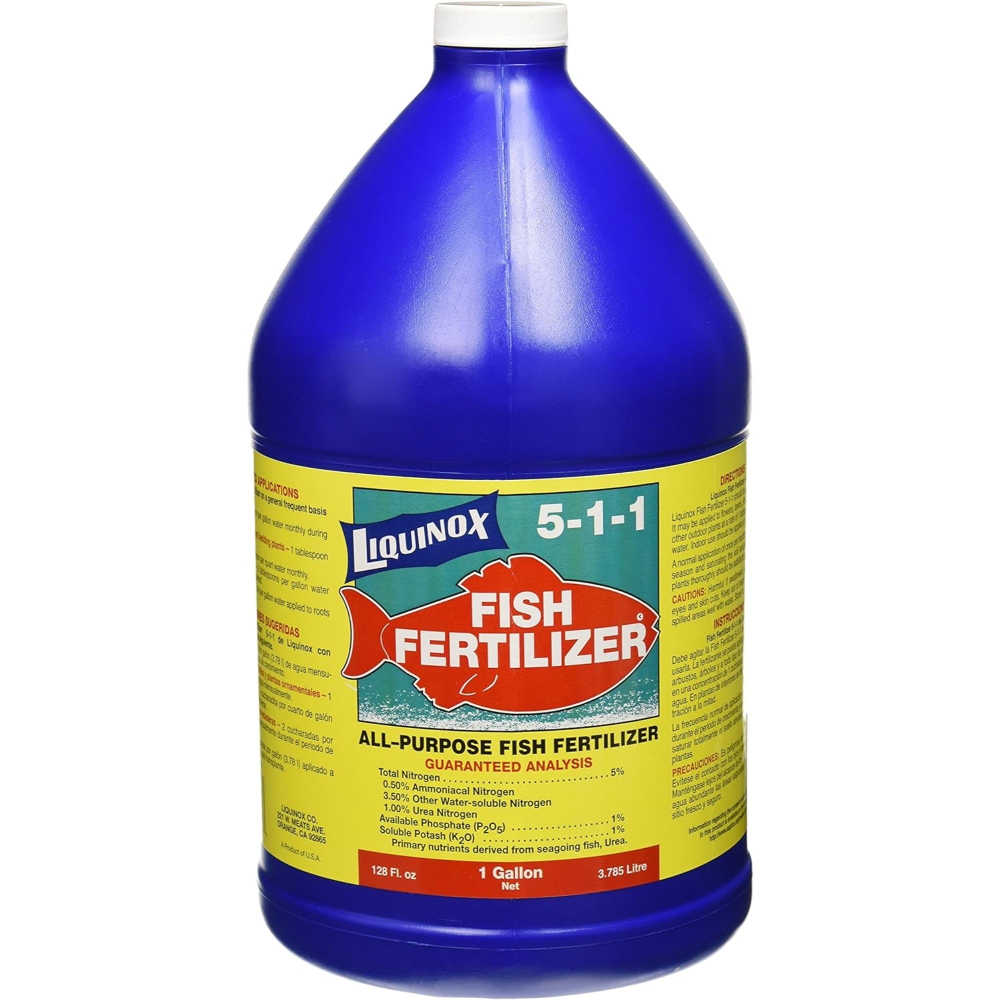 Liquinox Fish Fertilizer 5-1-1 All-Purpose Plant Food Concentrate, 1 Gallon