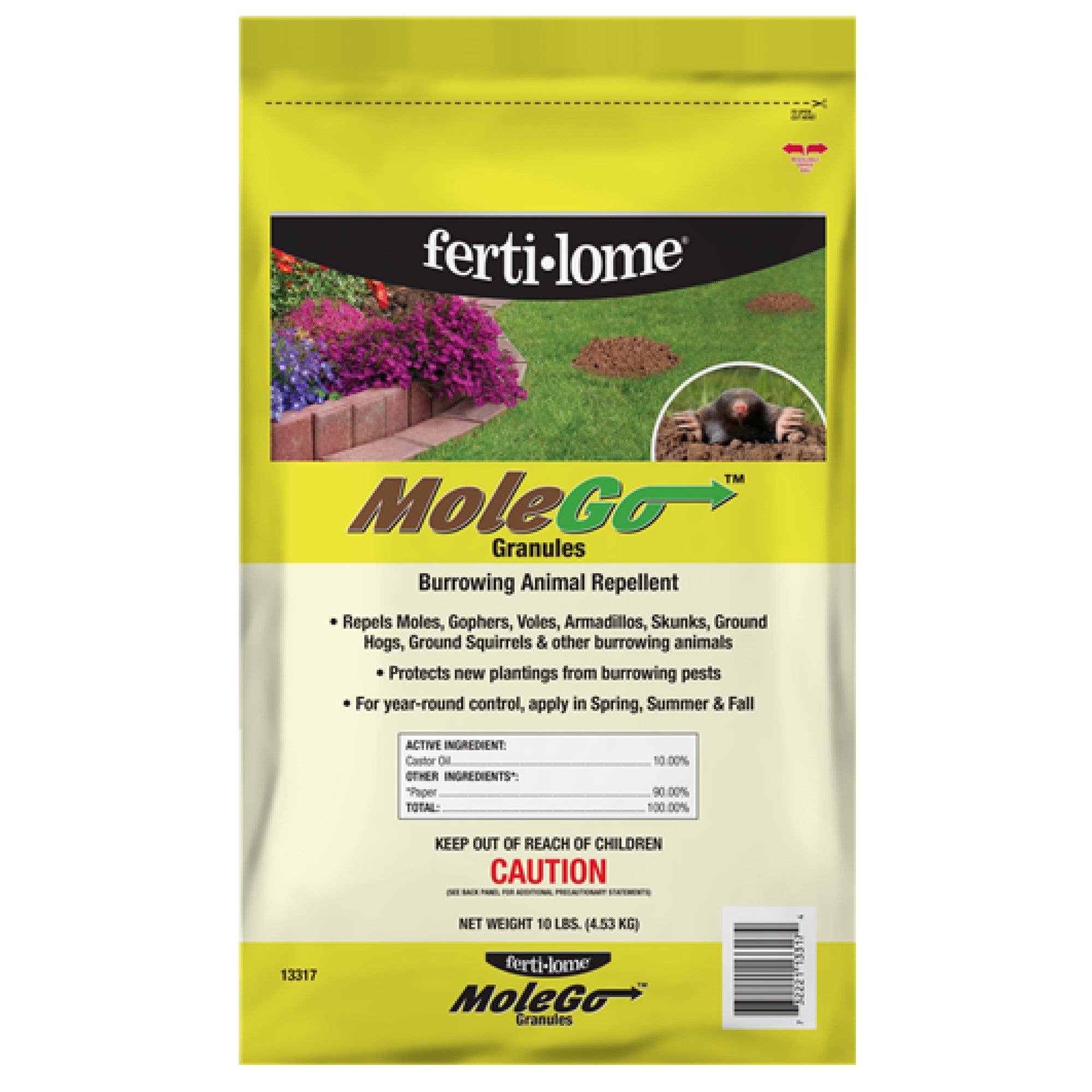 Fertilome MoleGo Burrowing Animal Repellent for Moles & Gophers—Granules, 10lb
