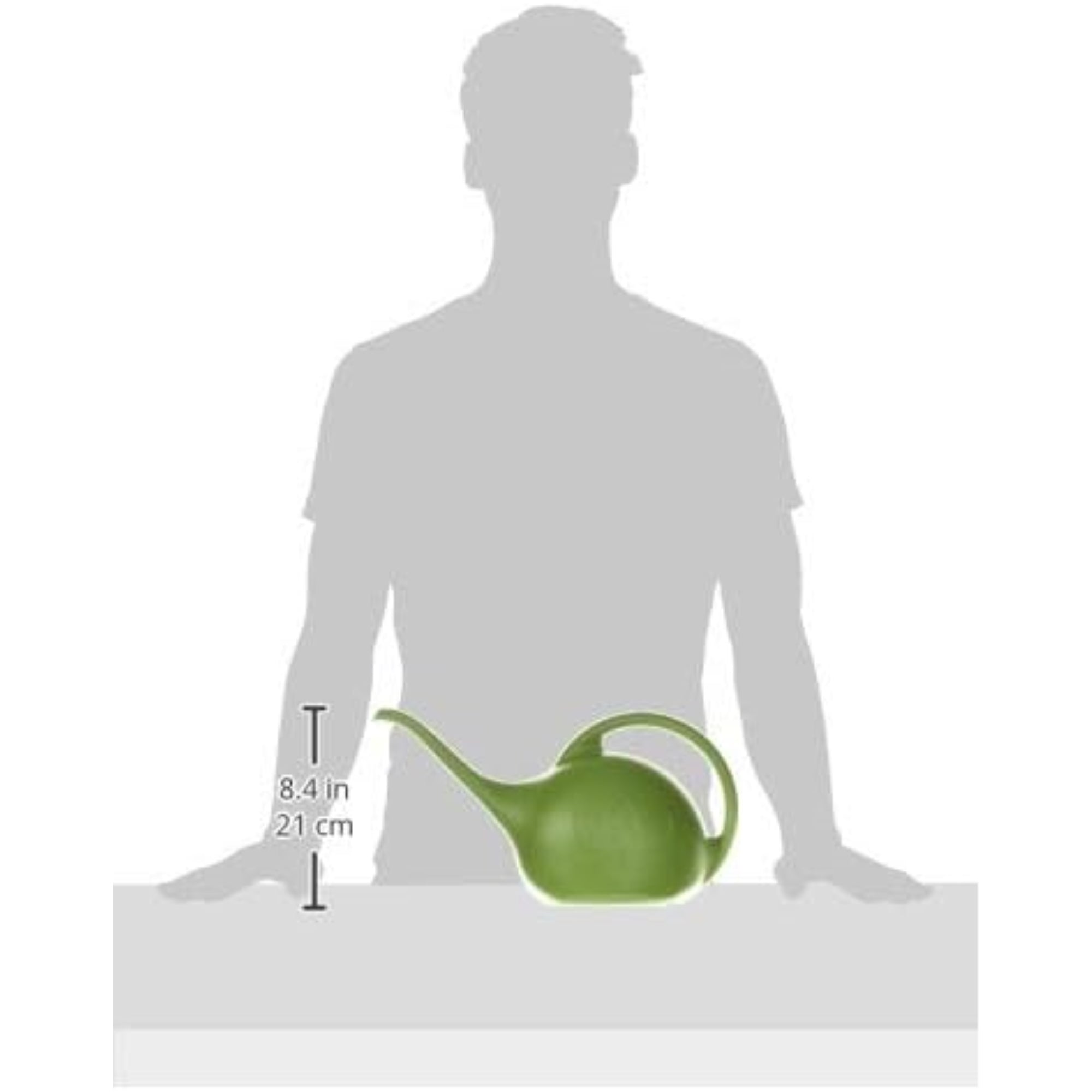Novelty Indoor Watering Can – Durable Plastic with Long-Spout & Ergonomic Handle, Green, 0.5 Gal