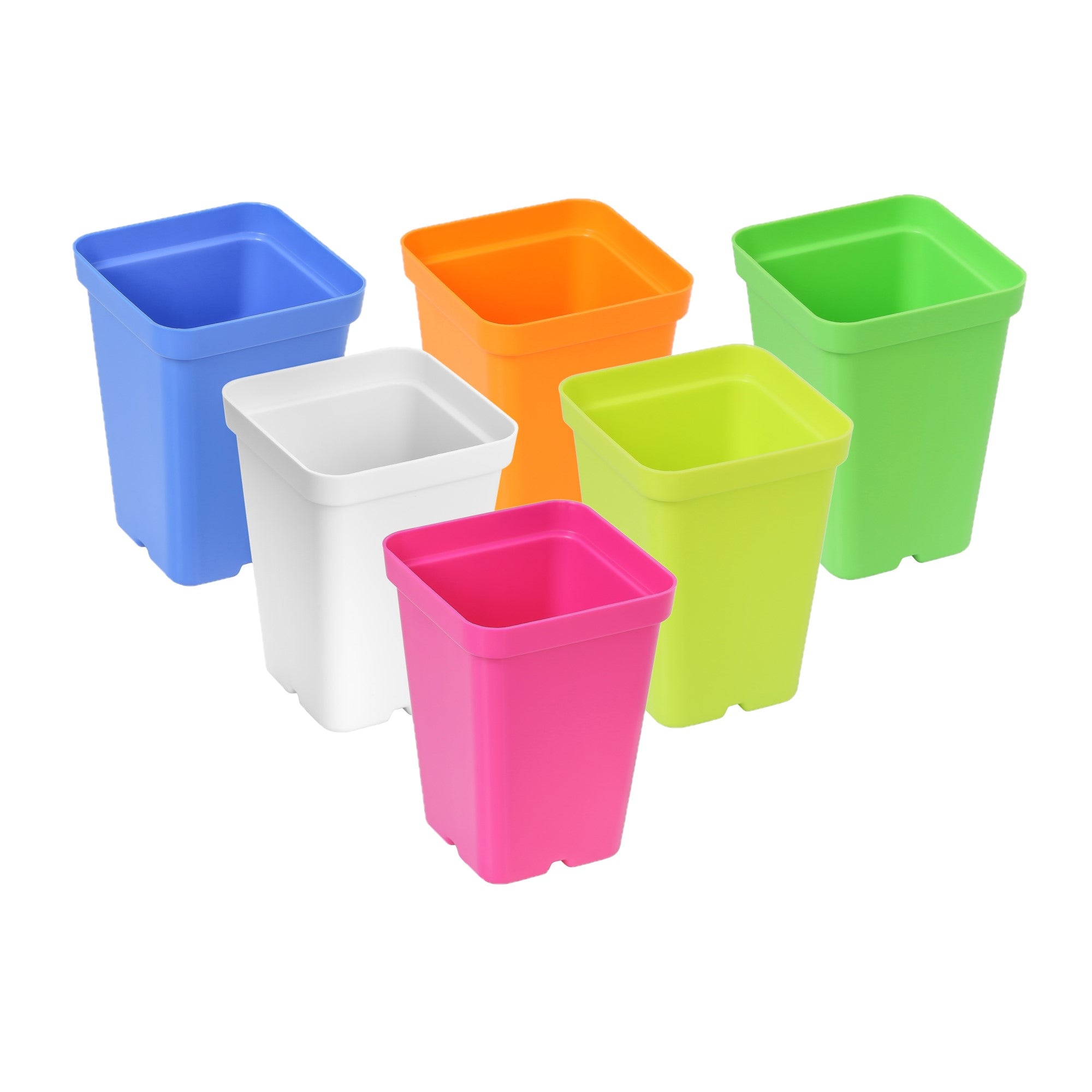 SUNPACK Square Pot 2.5in (6-Pack, Mixed Colors)