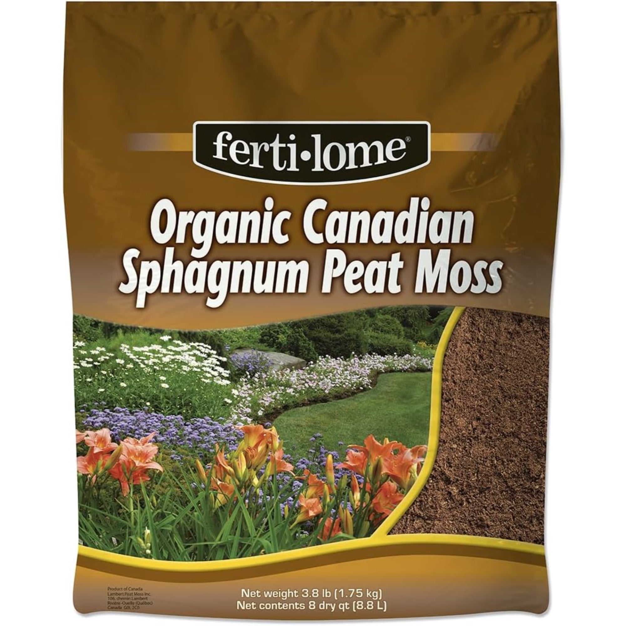 Fertilome All Natural Organic Loose Sphagnum Peat Moss, OMRI Certified, 8qt
