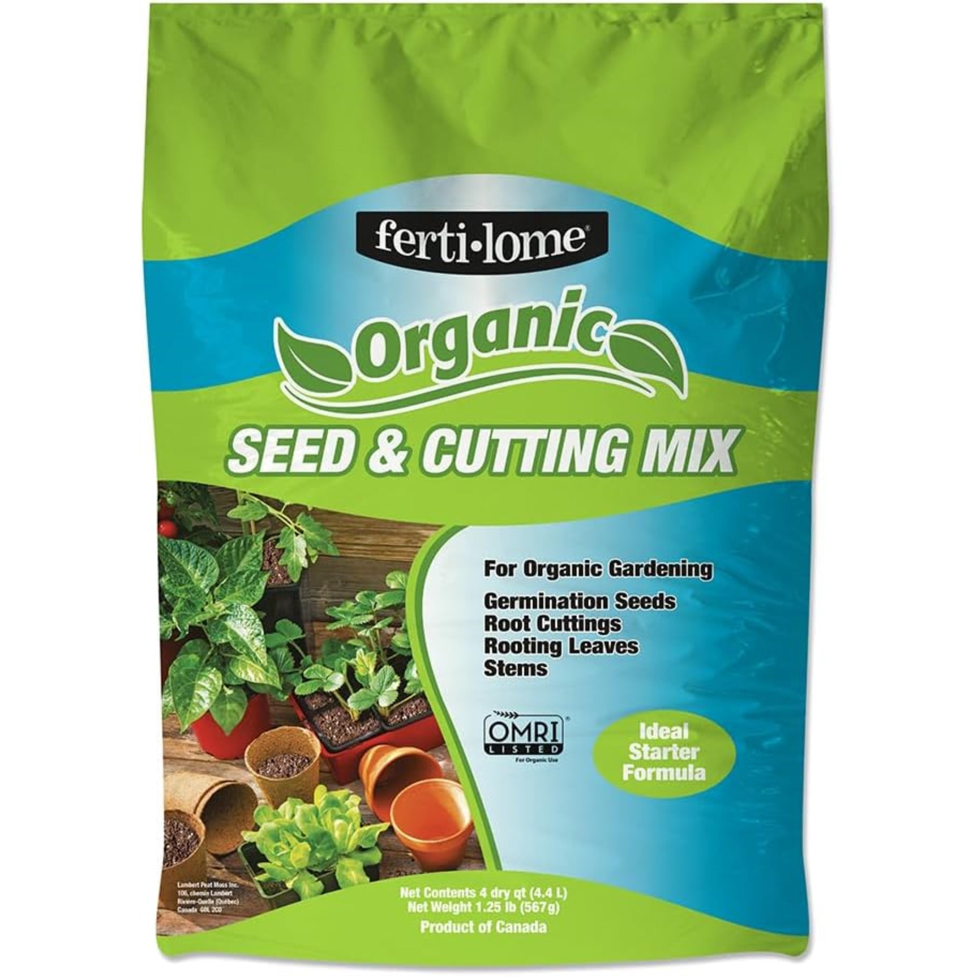 Fertilome Organic Seed & Cutting Mix — OMRI Listed, Ready-to-Use Starter Soil, 4qt