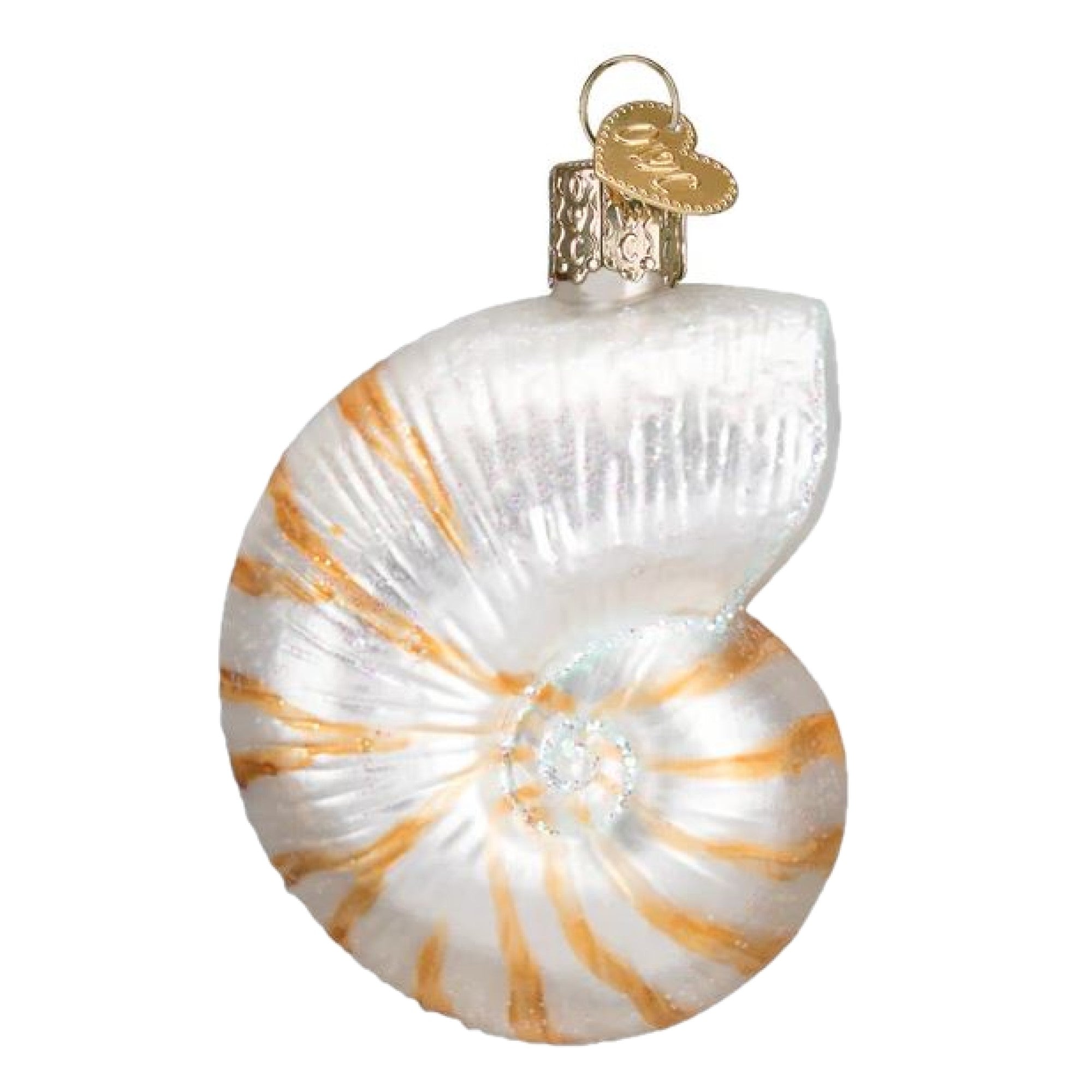 Old World Christmas Glass Blown Nautilus Shell Ornament